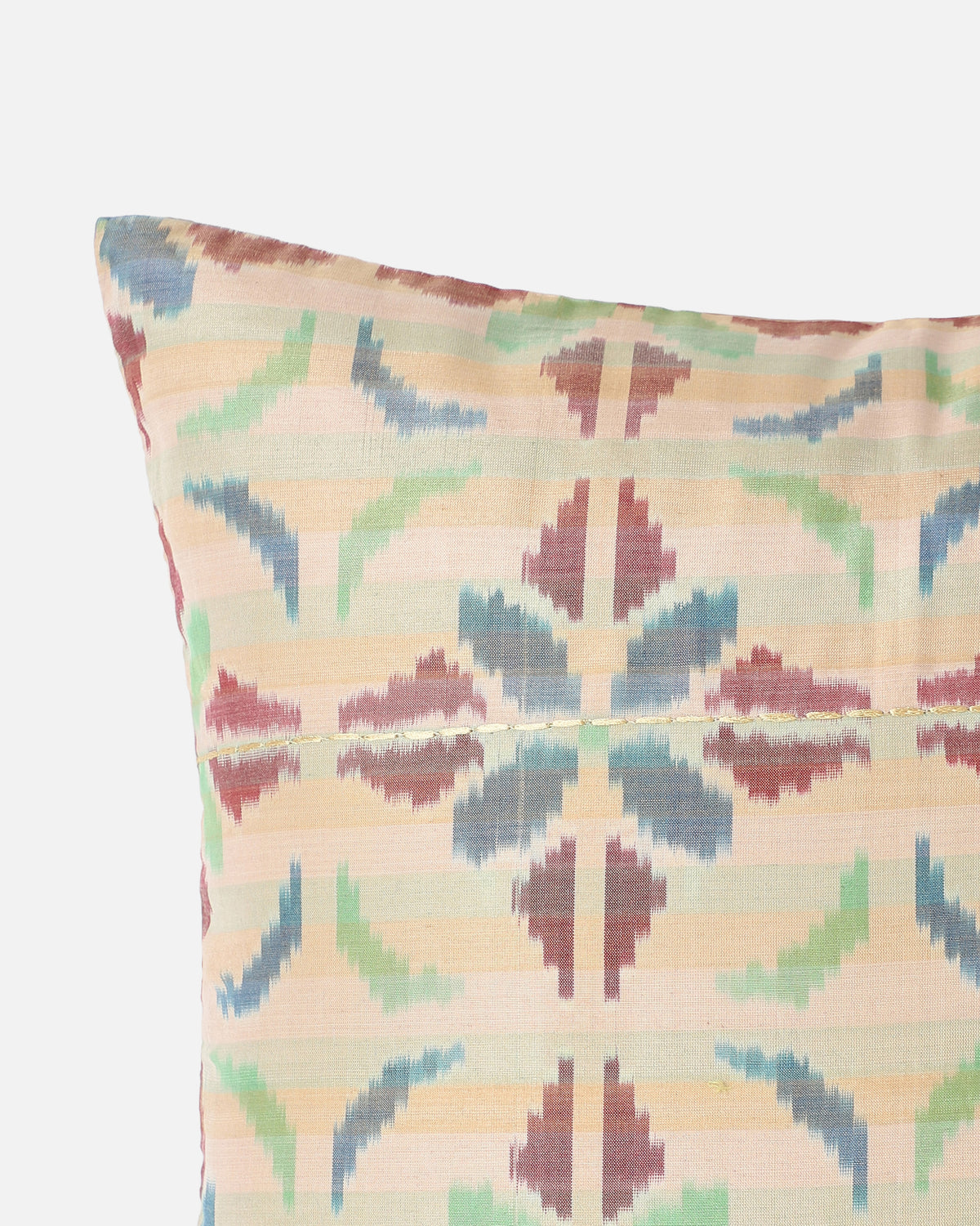 Carlos Pochampally Warp Ikat Silk Cotton Cushion Cover