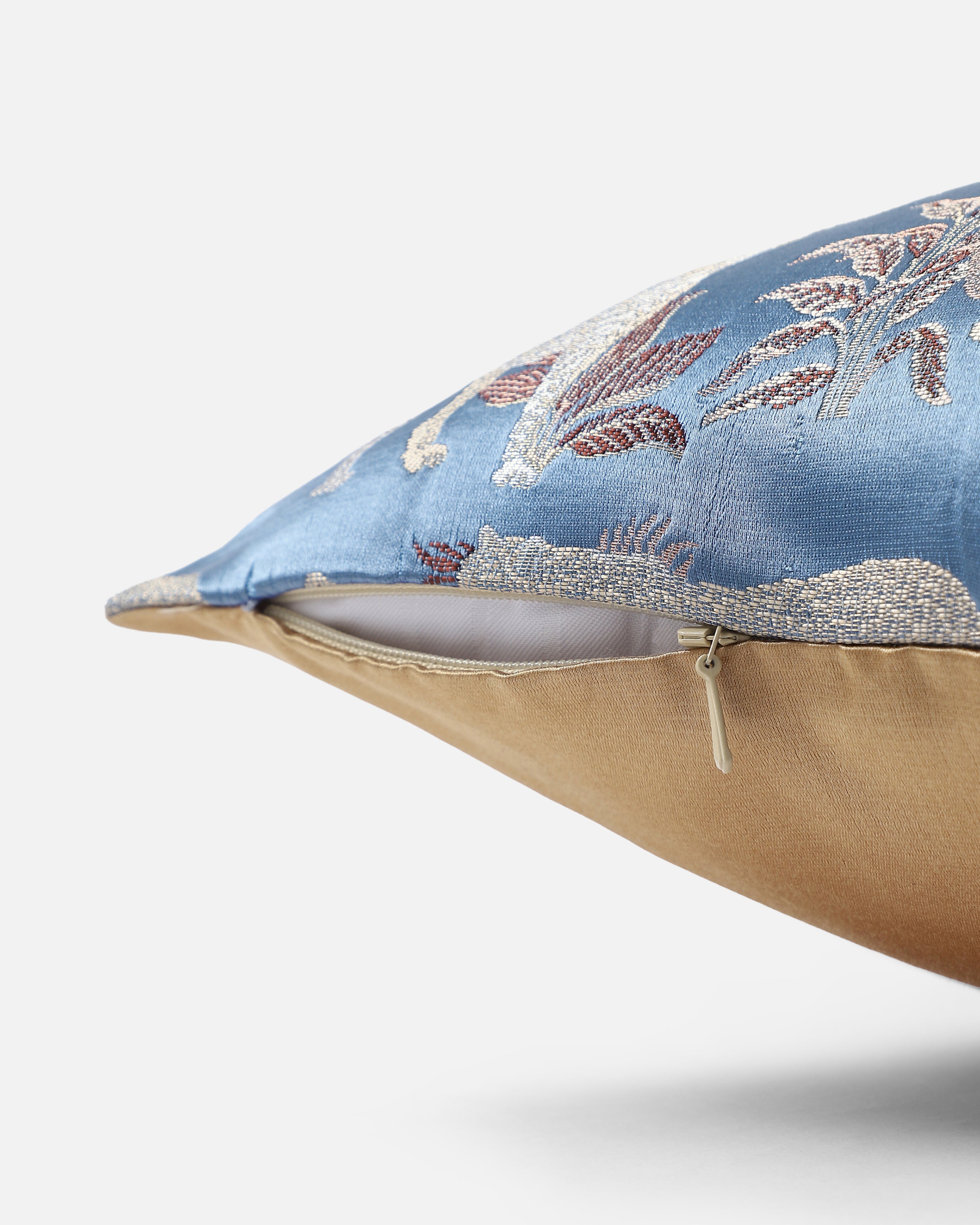 Kaanan Banarasi Satin Brocade Silk Viscose Cushion Cover
