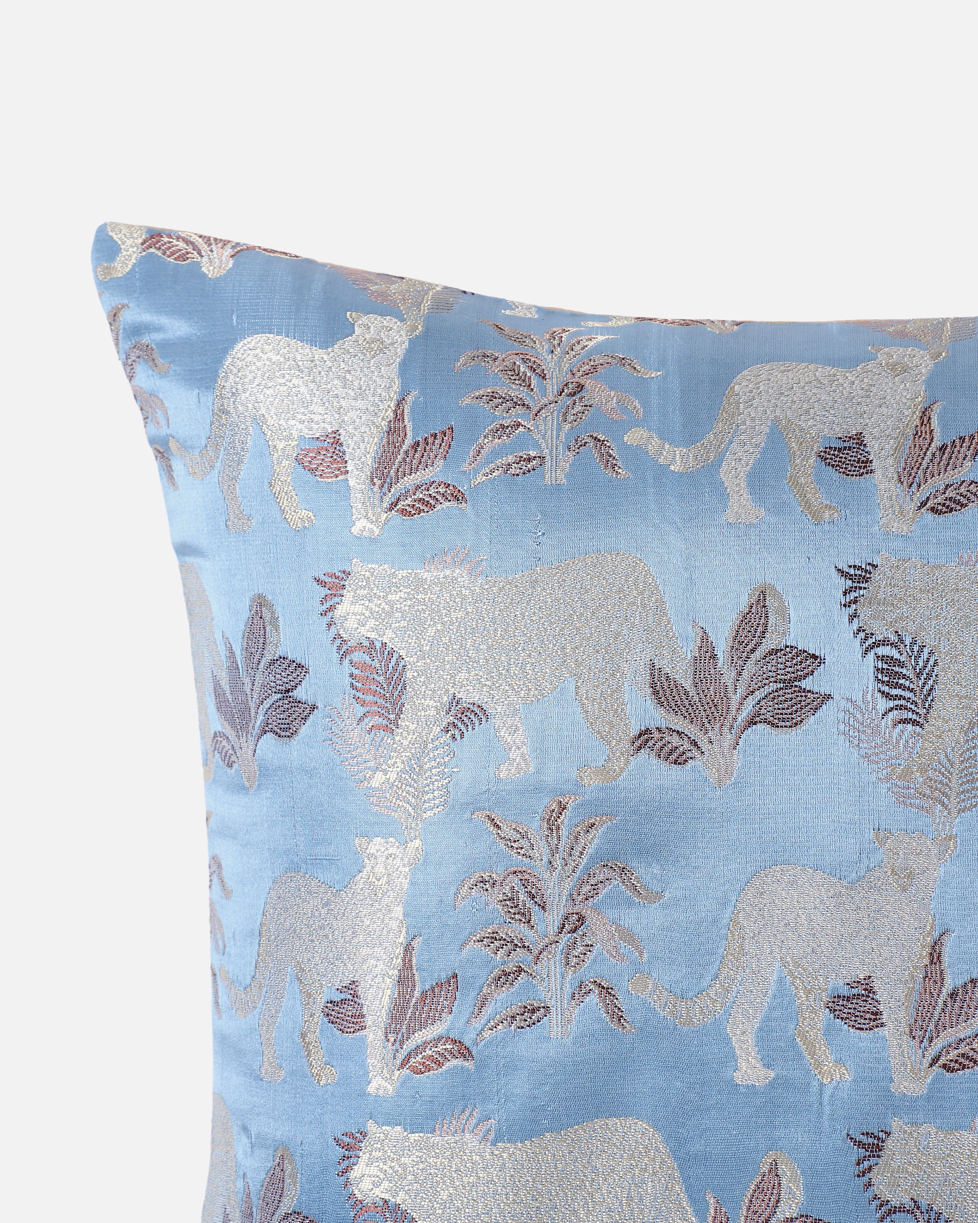 Kaanan Banarasi Satin Brocade Silk Viscose Cushion Cover