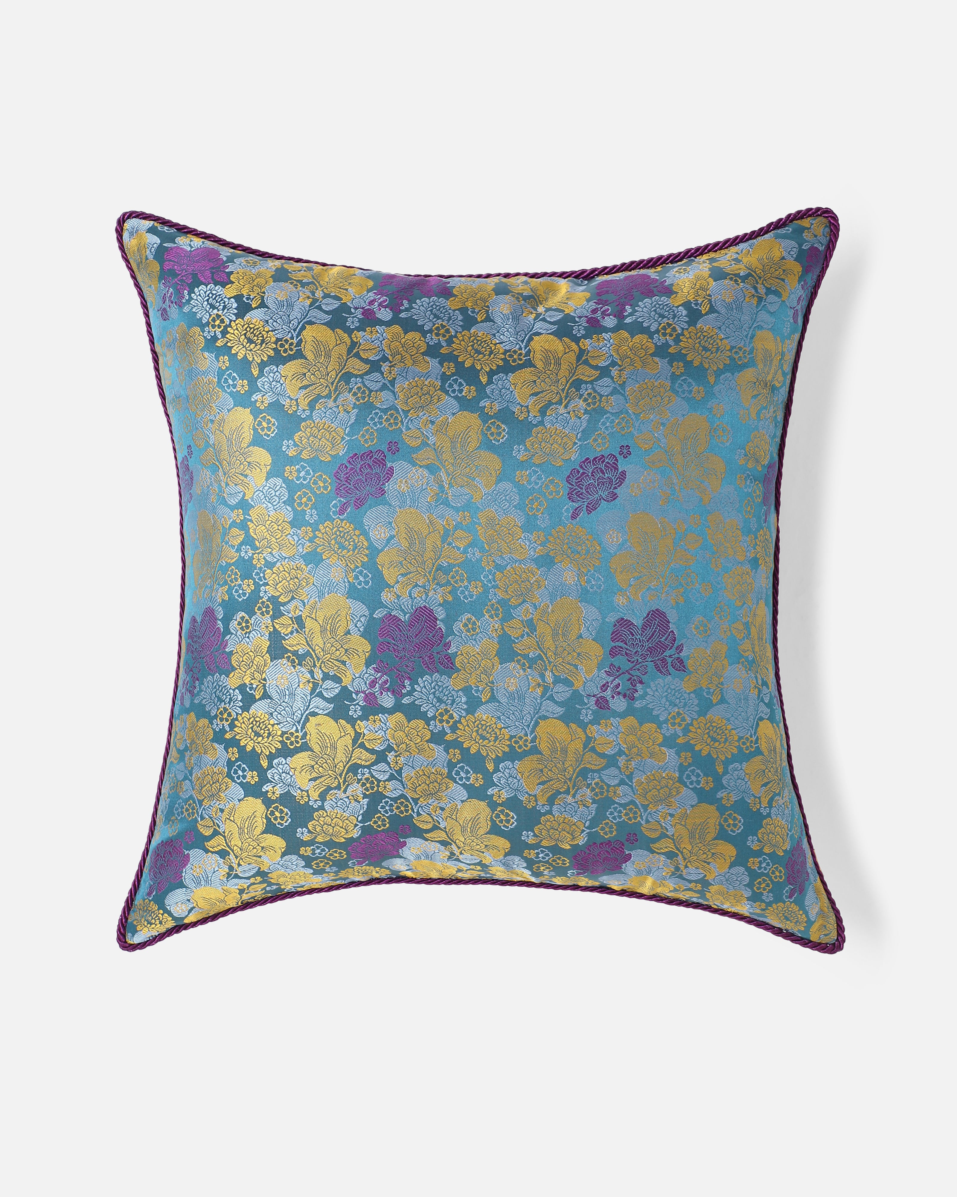 Guenon Banarasi Tanchoi Silk Cushion Cover