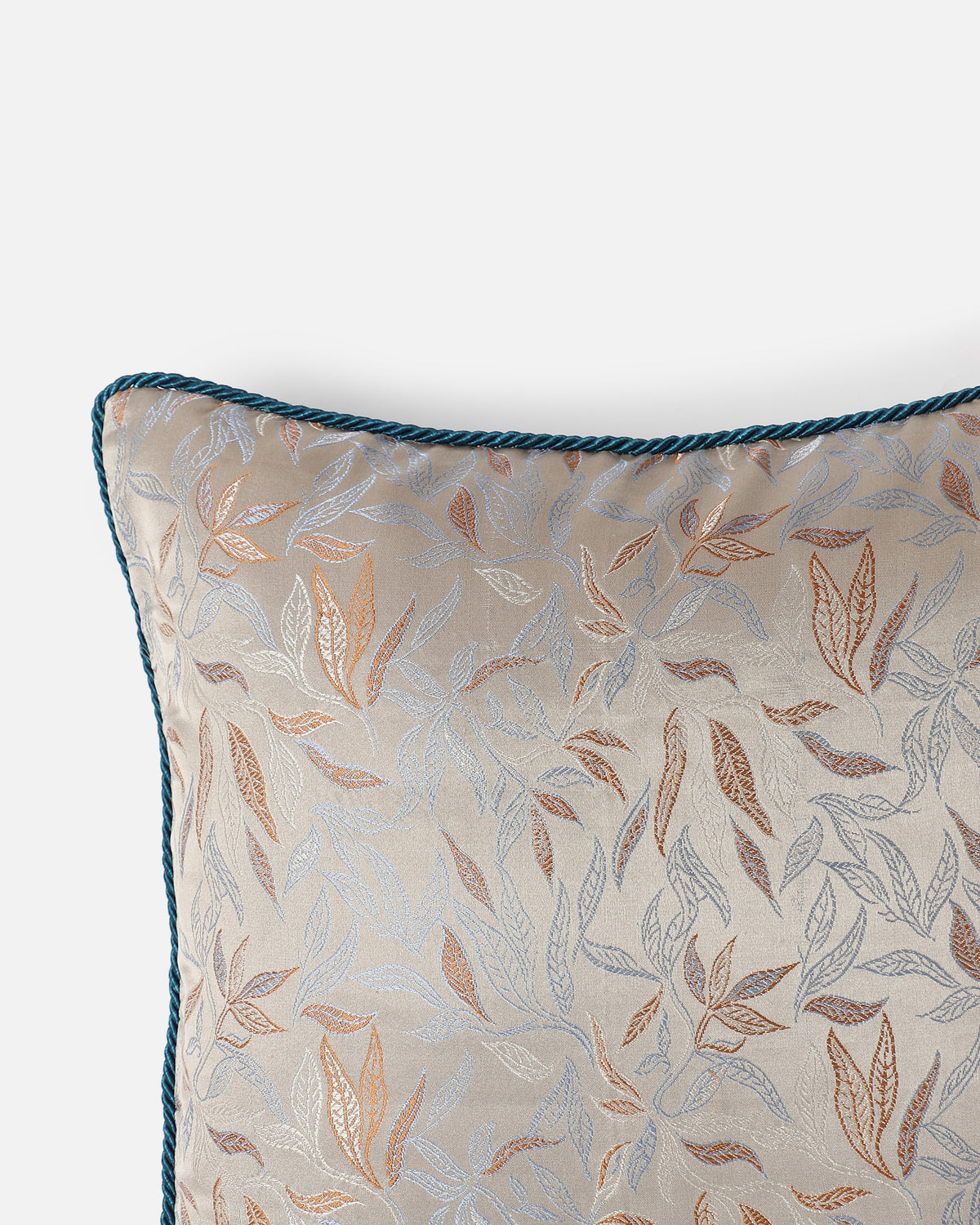 Leafy Banarasi Tanchoi Silk Cushion Cover