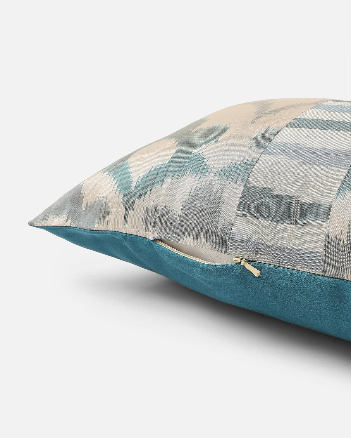 Floraison Pochampally Weft Ikat Cotton Silk Cushion Cover
