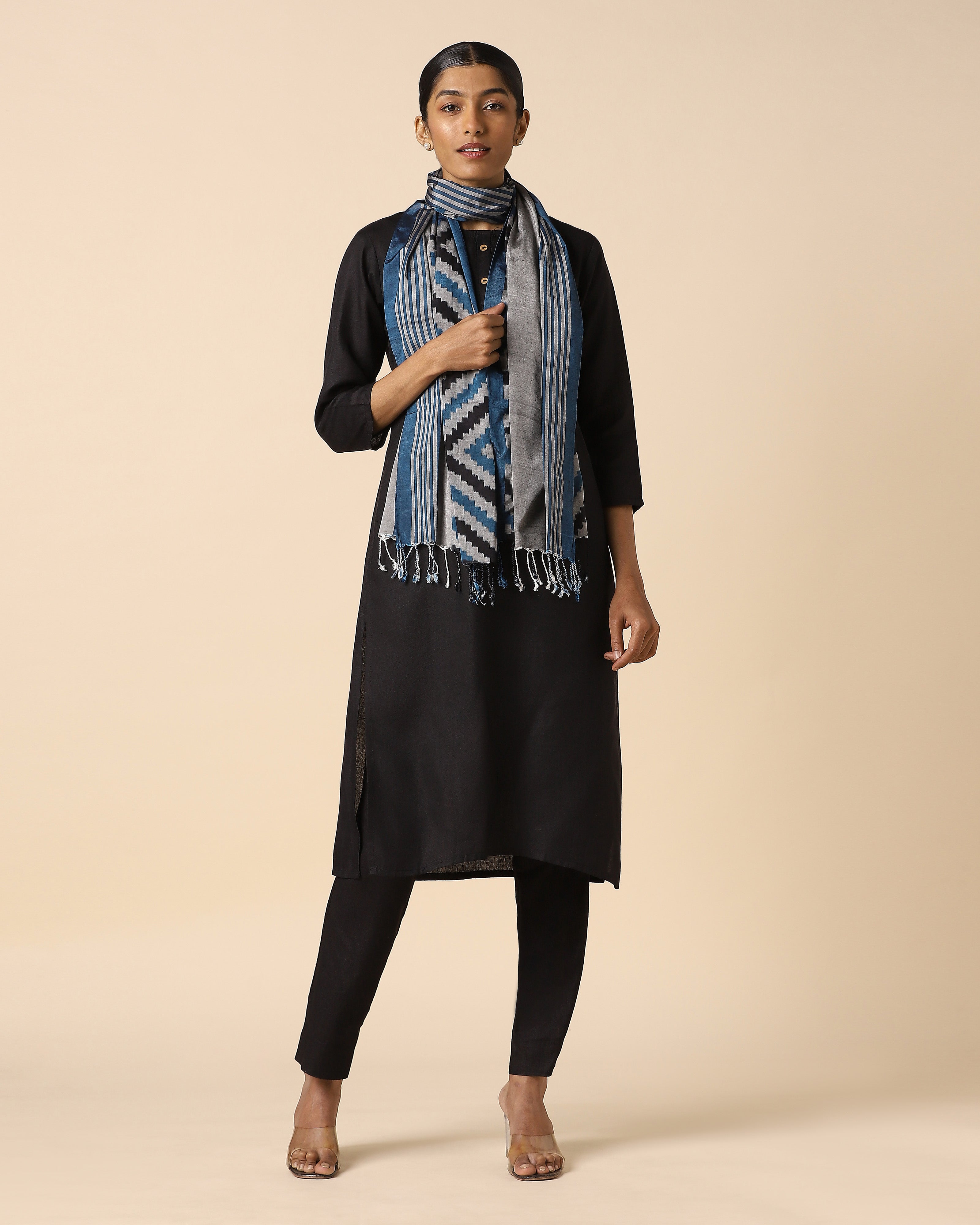 Amaha Pochampally Warp Ikat Silk Cotton Stole