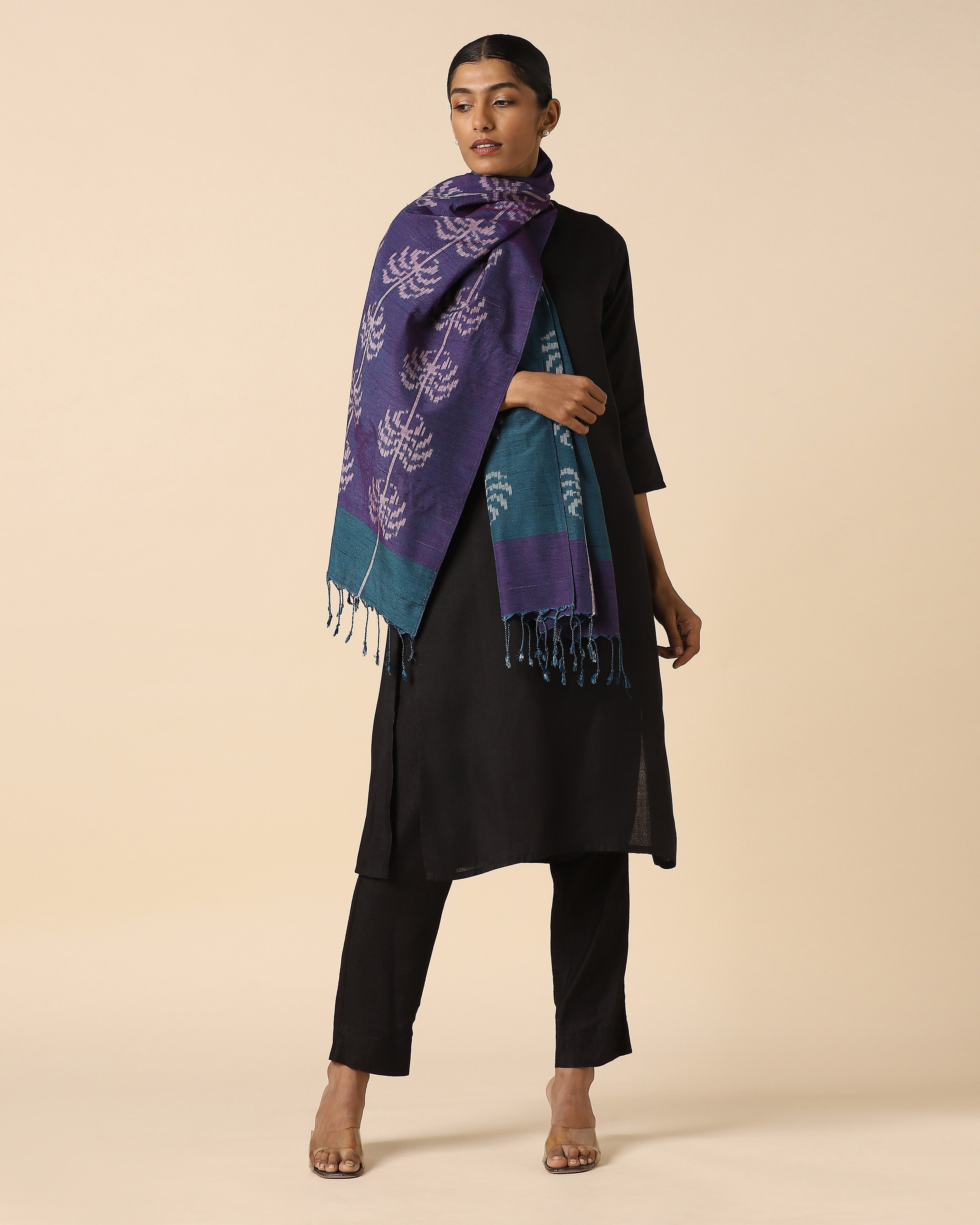 Panna Pochampally Warp Ikat Silk Stole