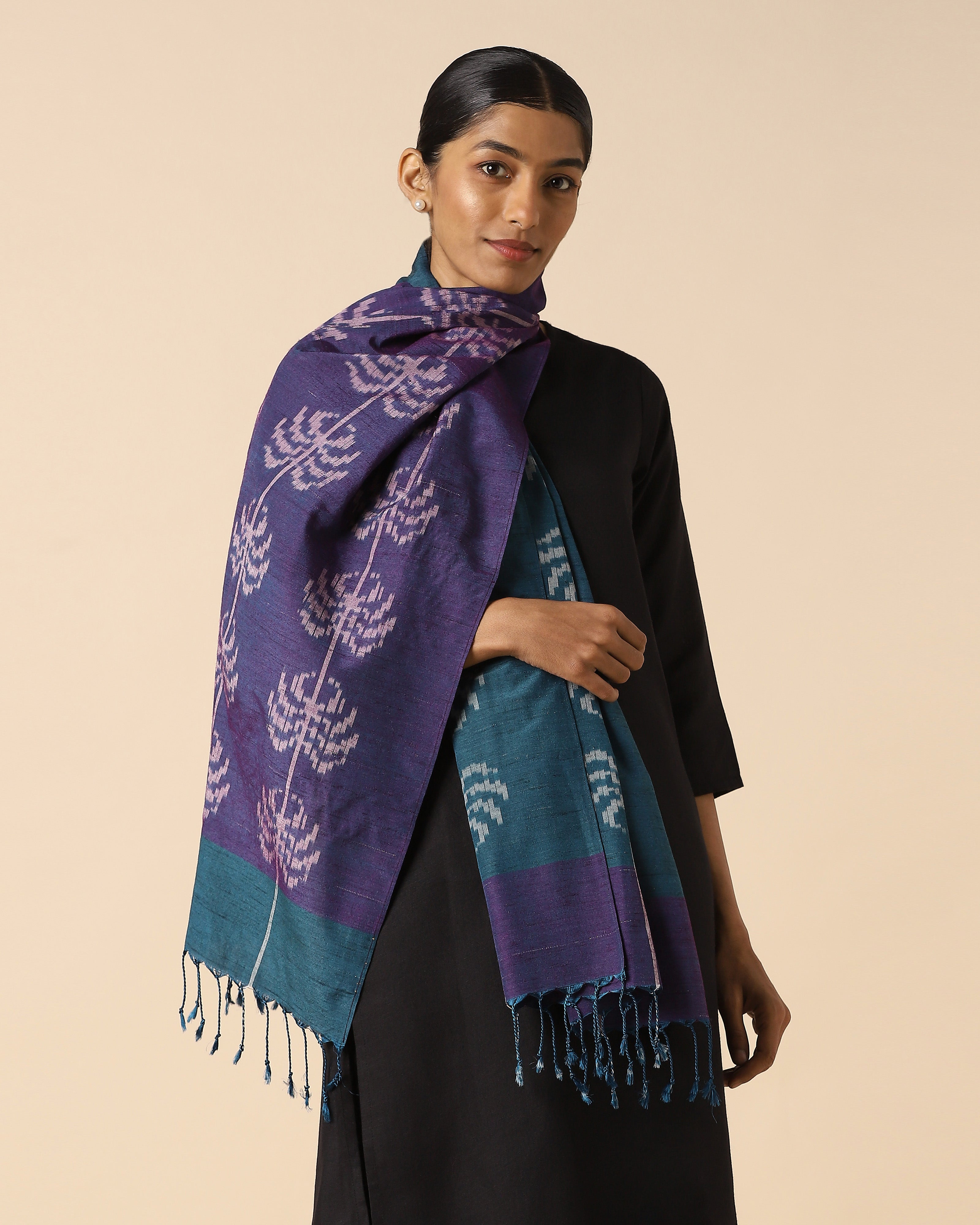 Panna Pochampally Warp Ikat Silk Stole