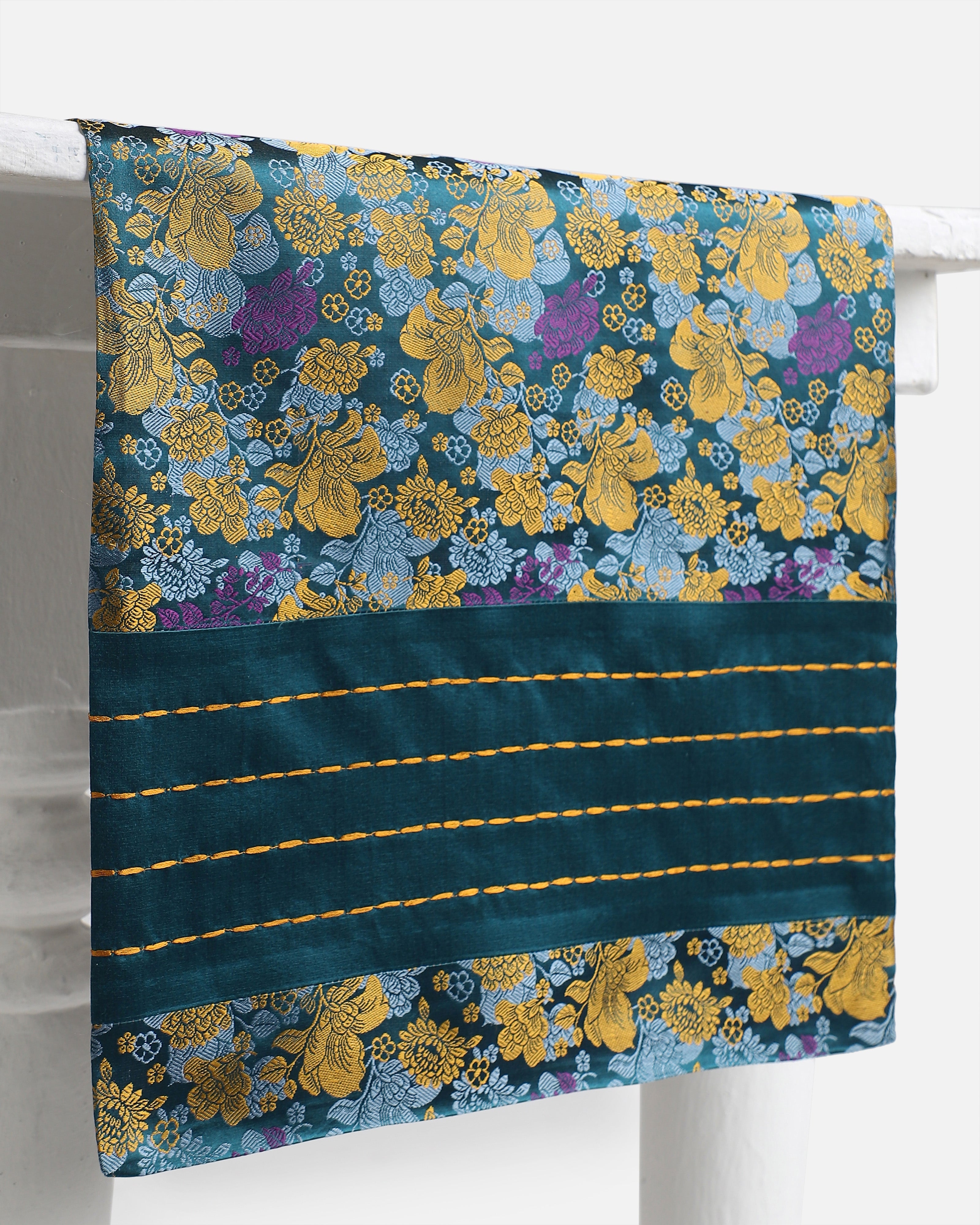 Geon Banarasi Tanchoi Silk Table Runner