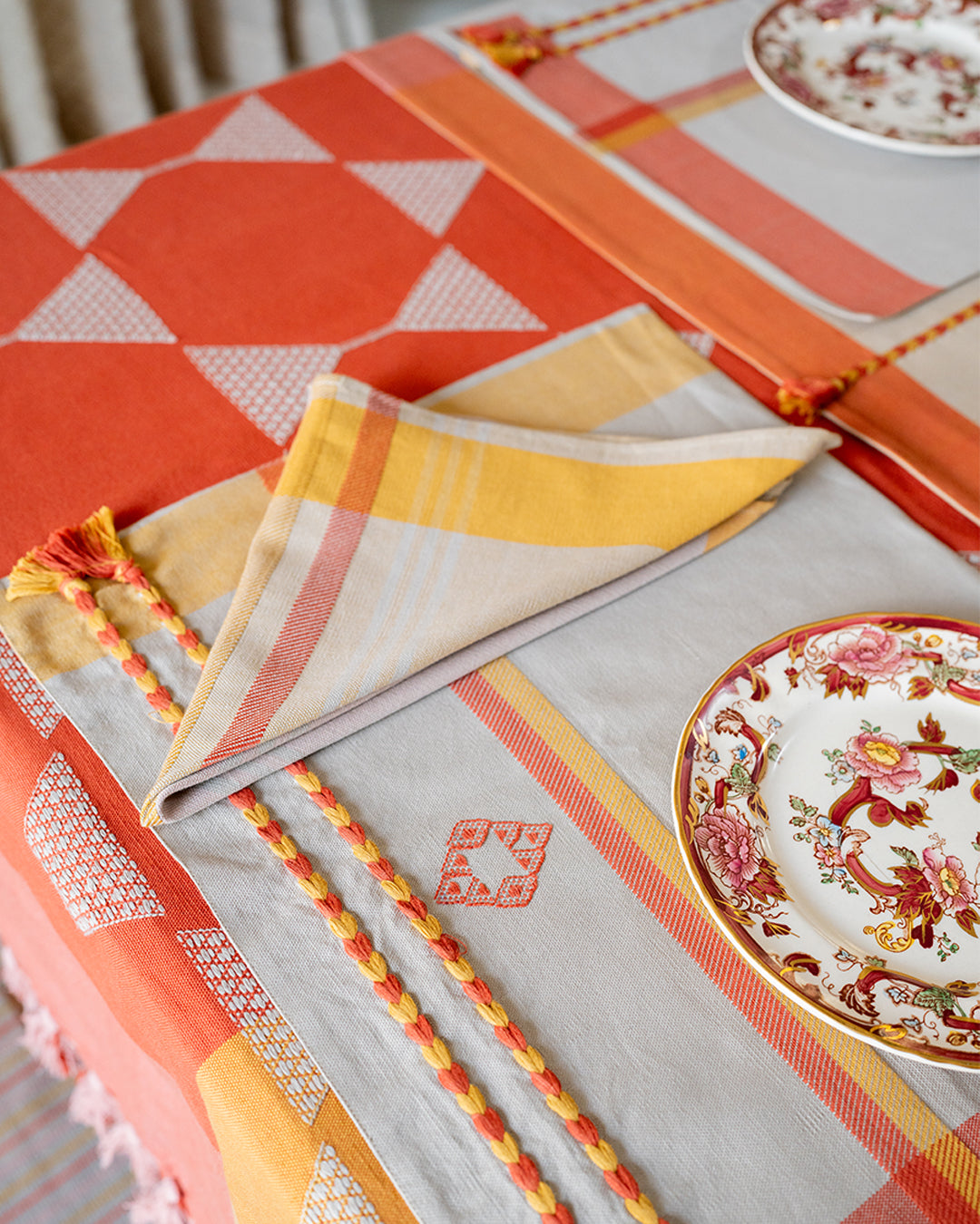 Soham Bhujodi Extra Weft Cotton Table Mat | Set of 6