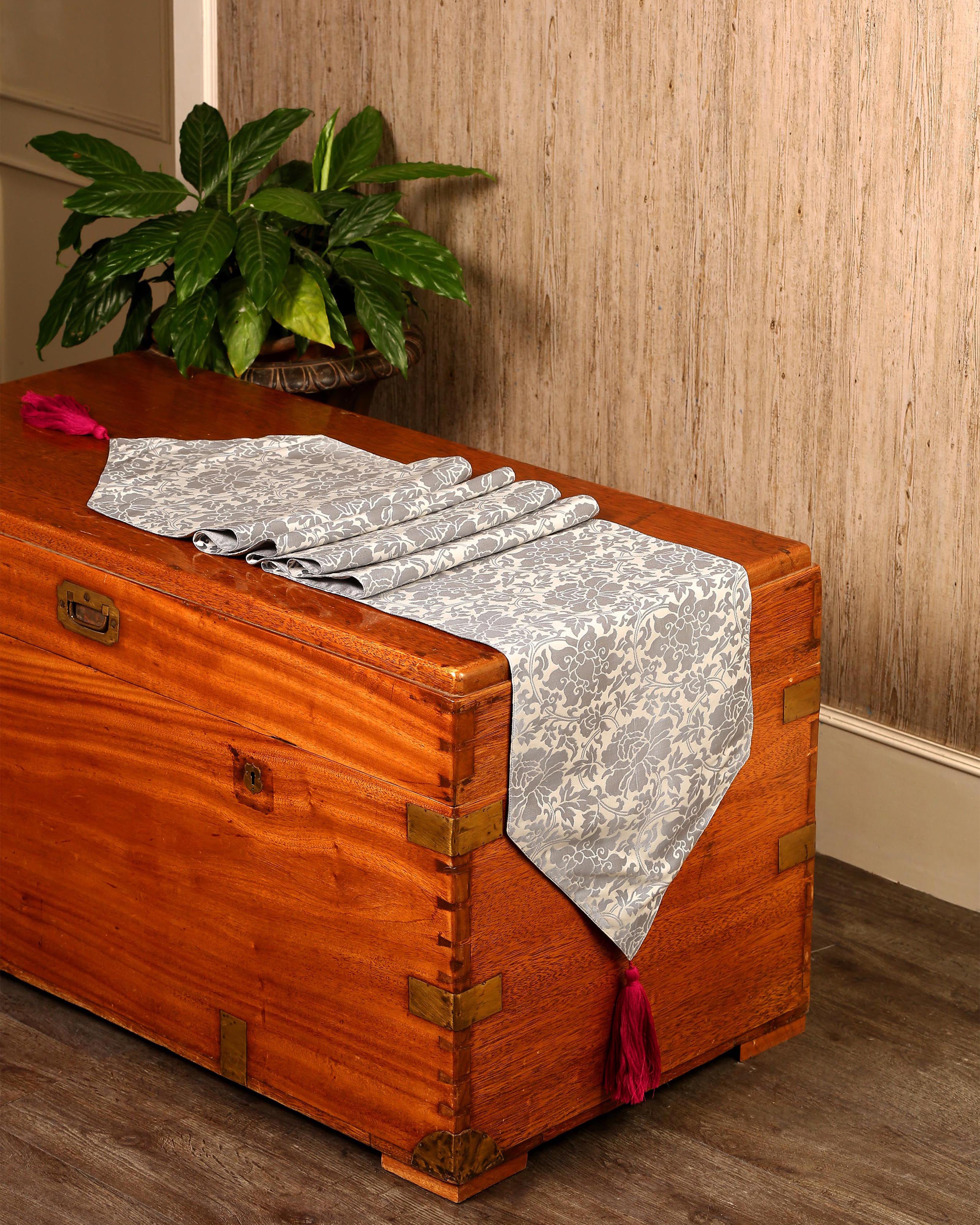 Jaal Banarasi Satin Brocade Silk Table Runner