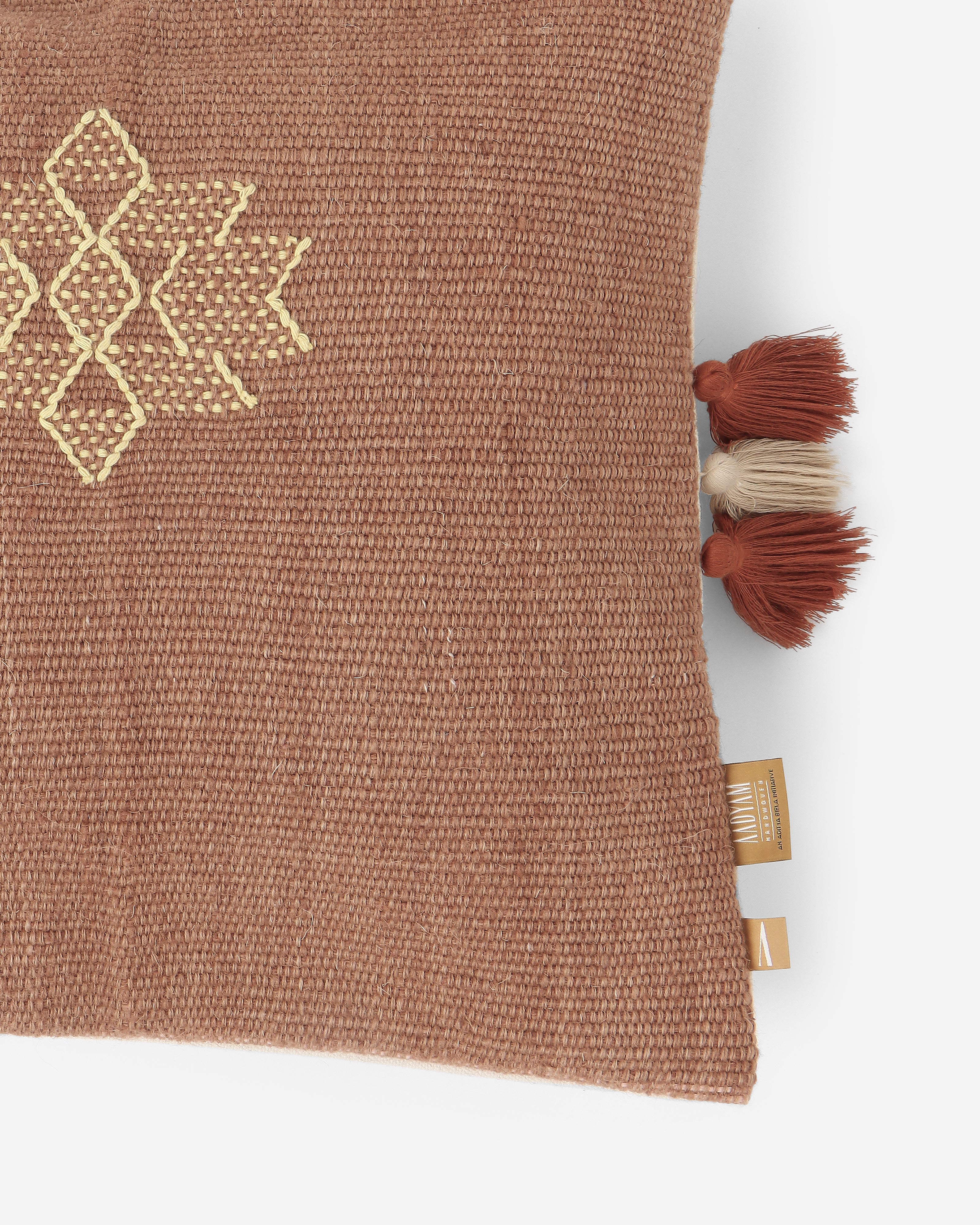 Rise Bhujodi Extra Weft Wool Cotton Cushion Cover