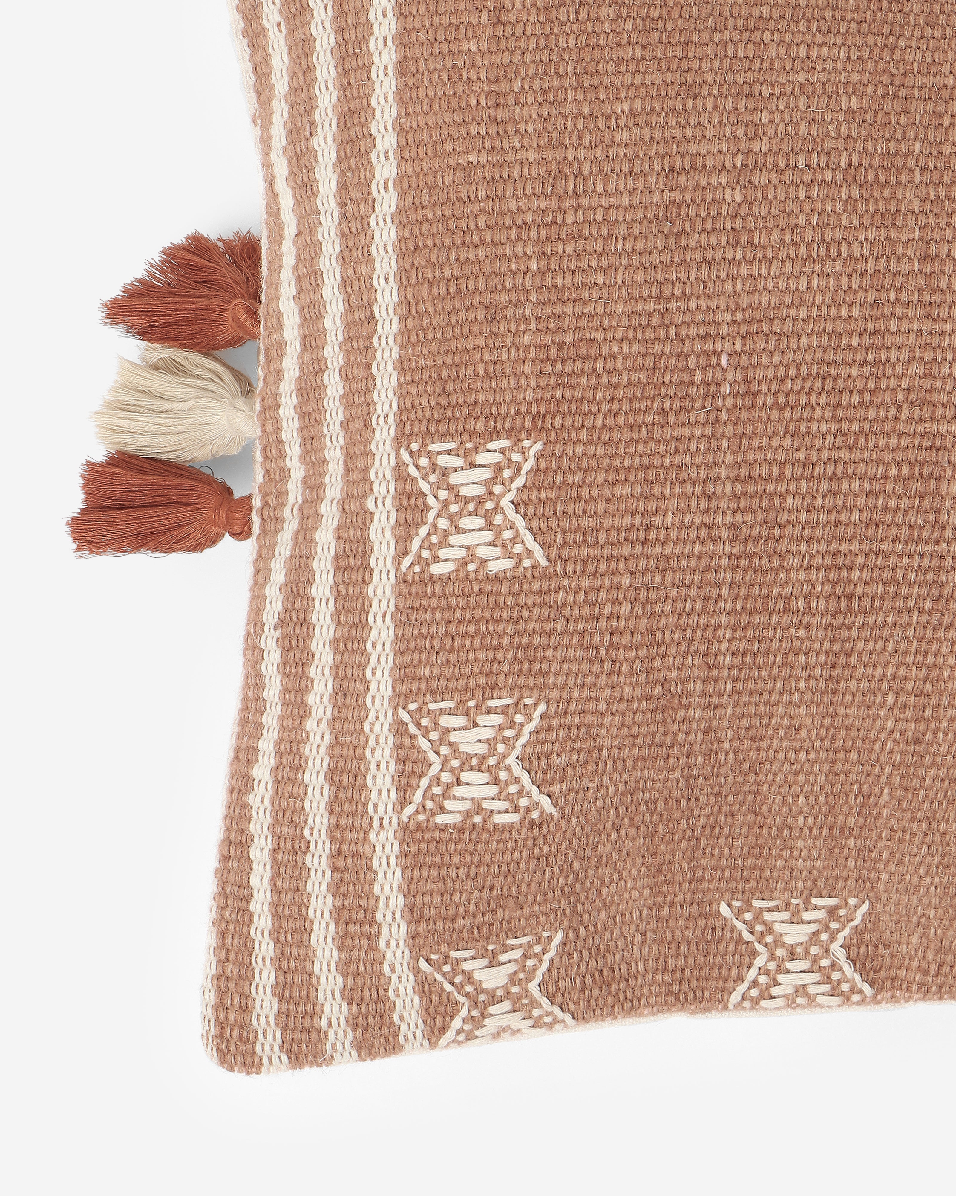 Rise Bhujodi Extra Weft Wool Cotton Cushion Cover