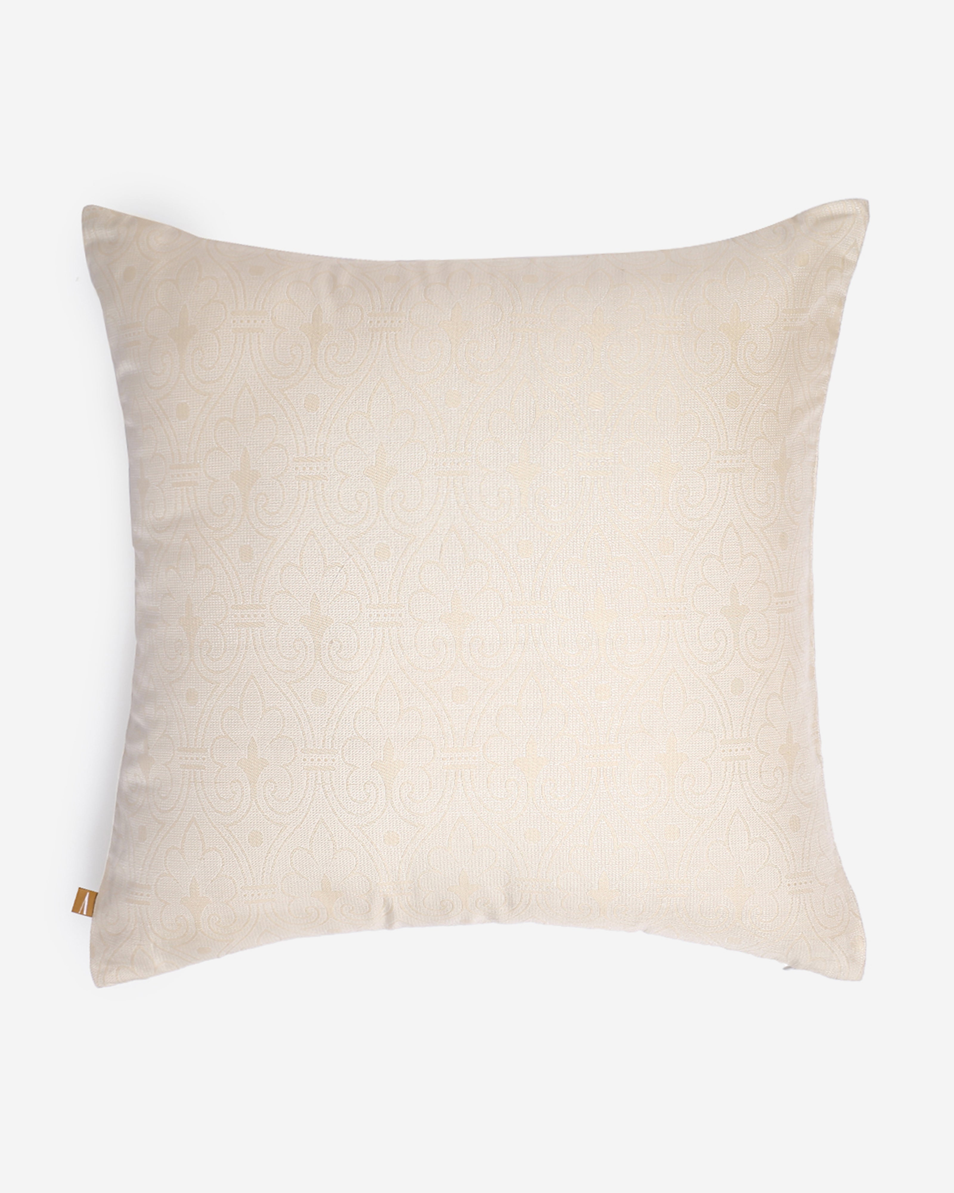 Azulejos Banarasi Satin Brocade Silk Cotton Cushion Cover