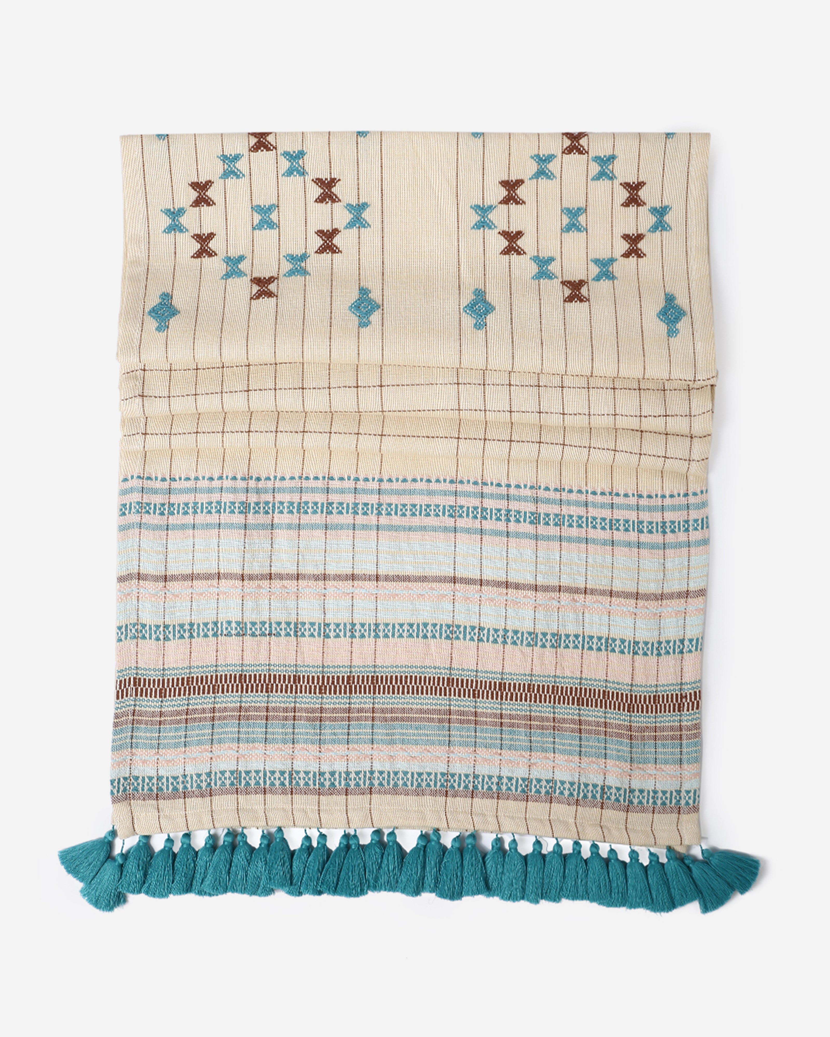 Caravan Bhujodi Extra Weft Cotton Table Runner