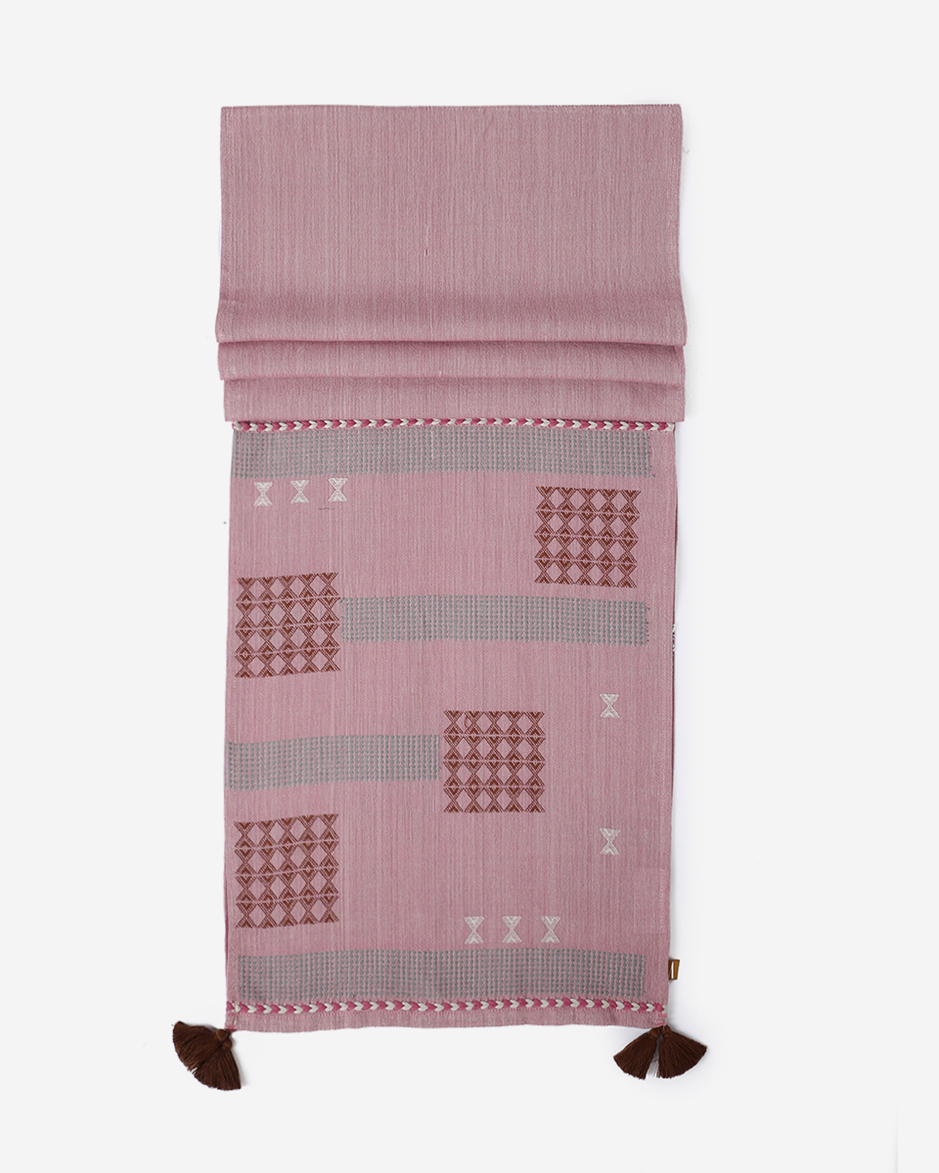 Moonscape Bhujodi Extra Weft Cotton Table Runner