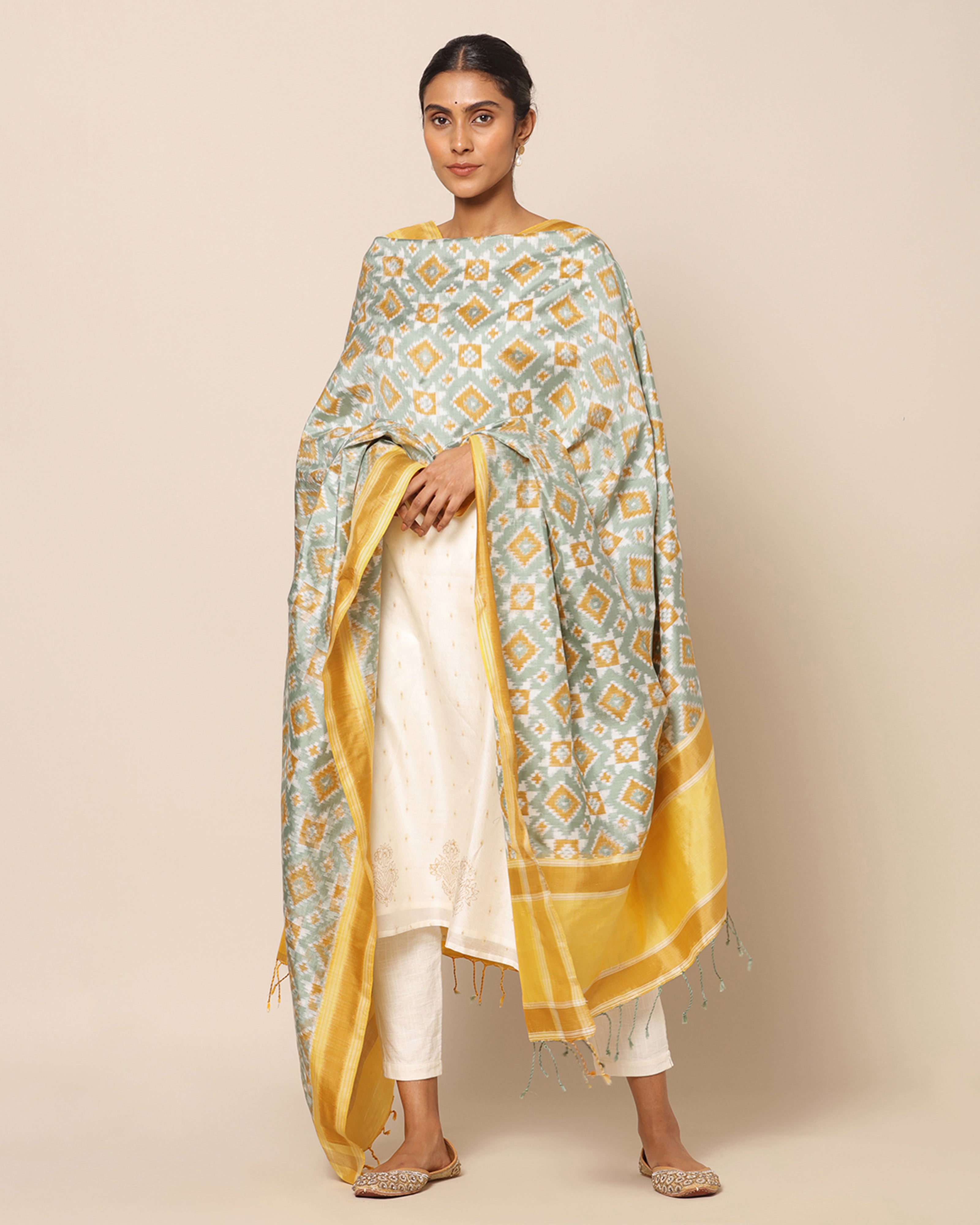 Prabha Pochampally Double Ikat Silk Dupatta