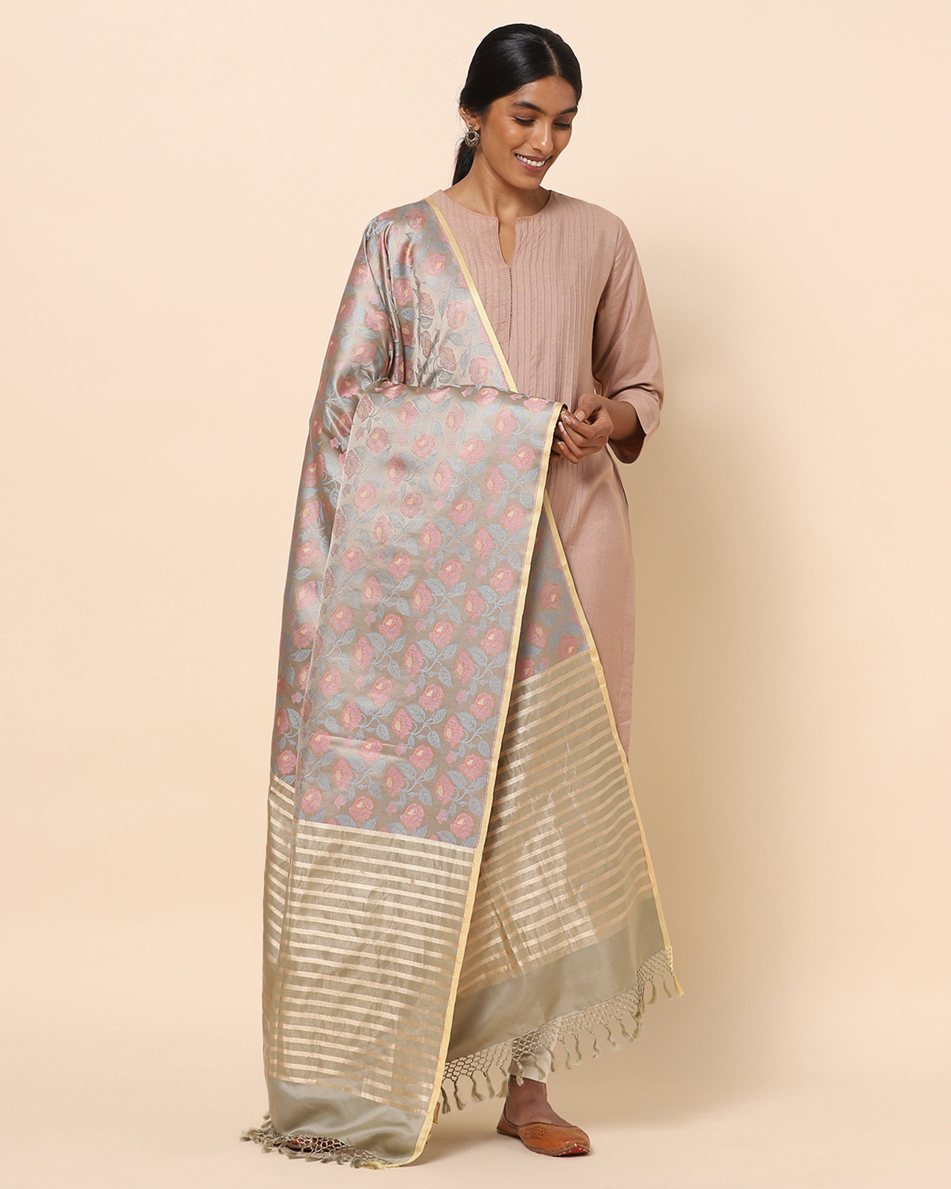 Dhara Banarasi Tanchoi Silk Dupatta