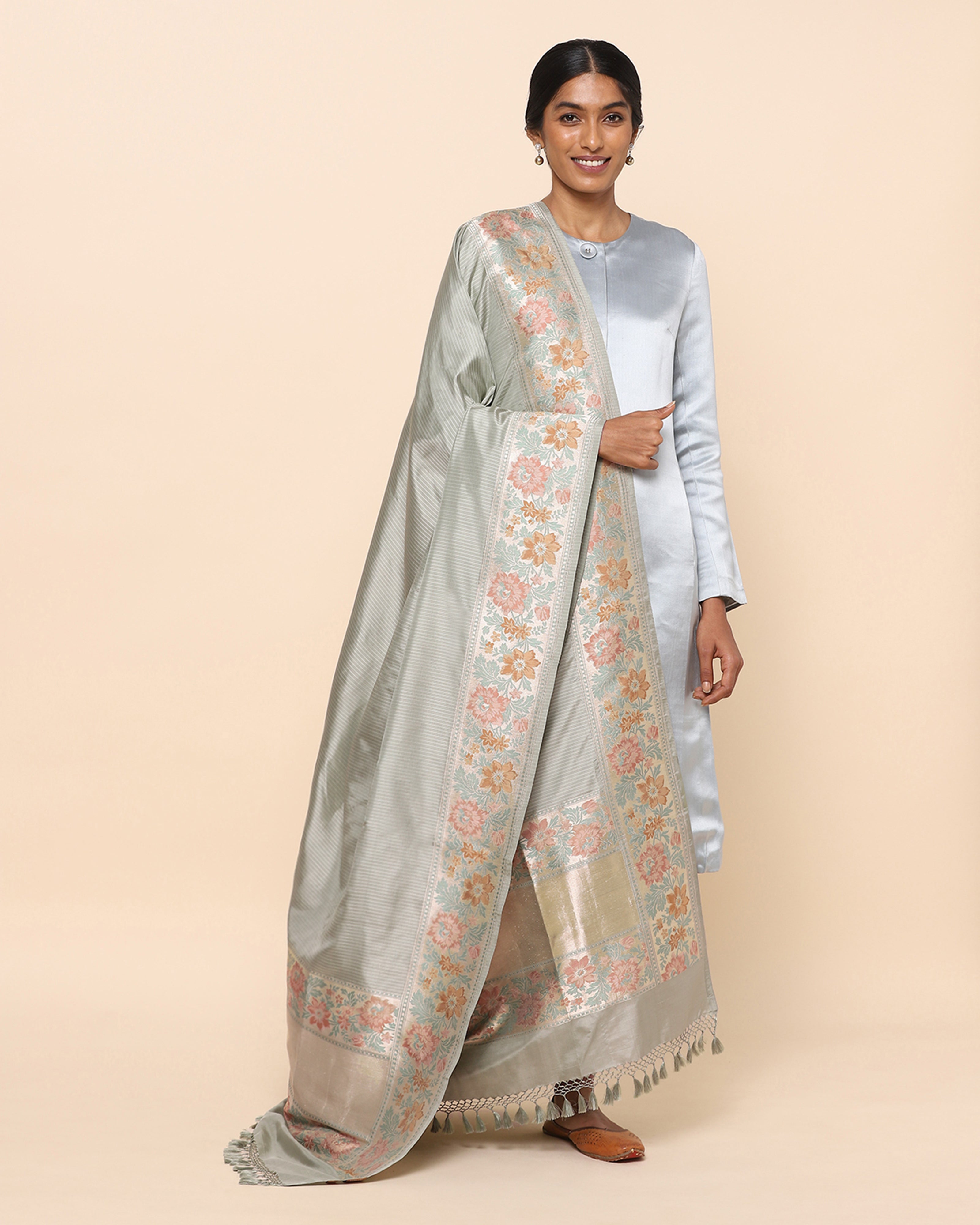 Parsi Banarasi Kadwa Silk Dupatta