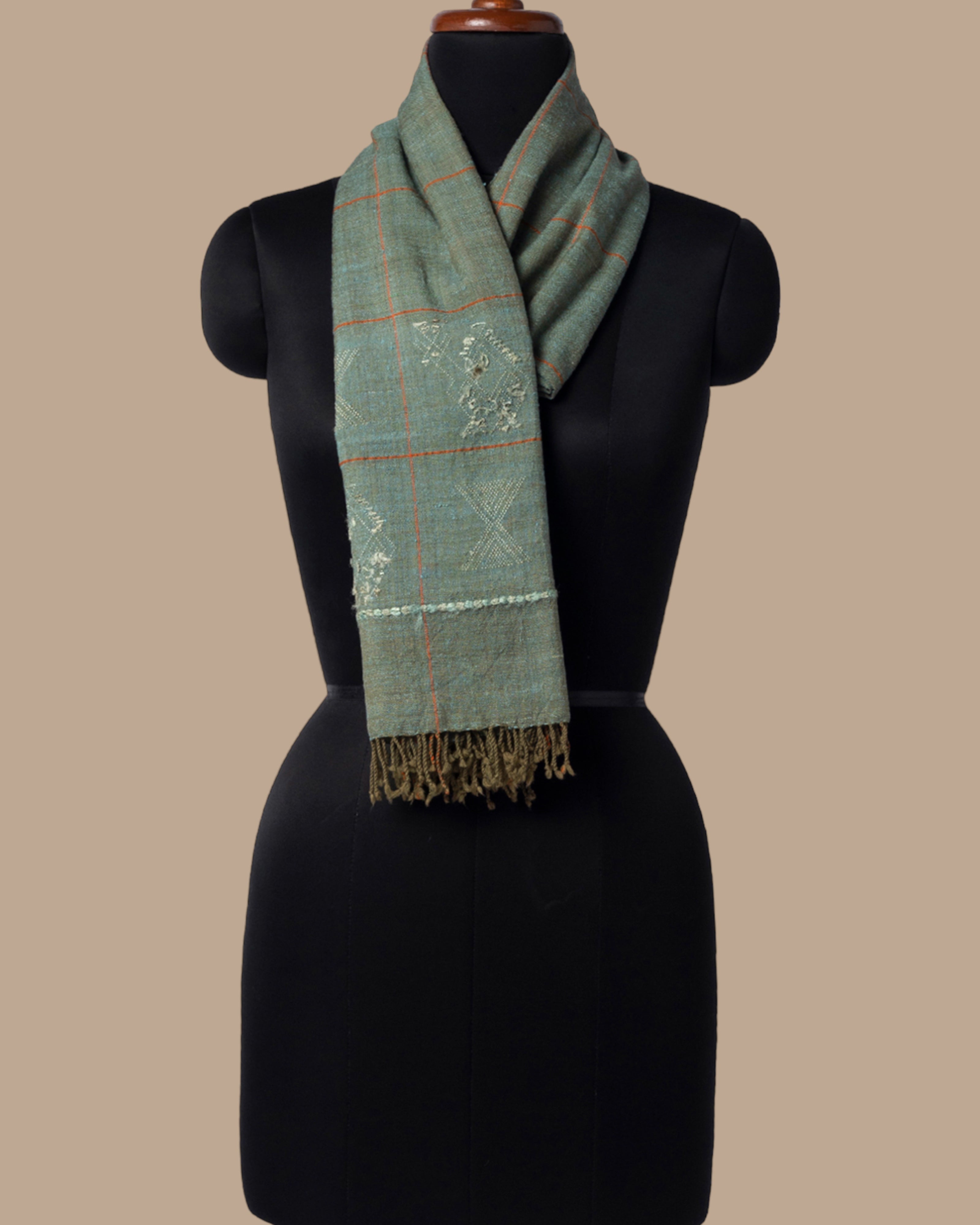 Niger Bhujodi Extra Weft Wool Silk Stole