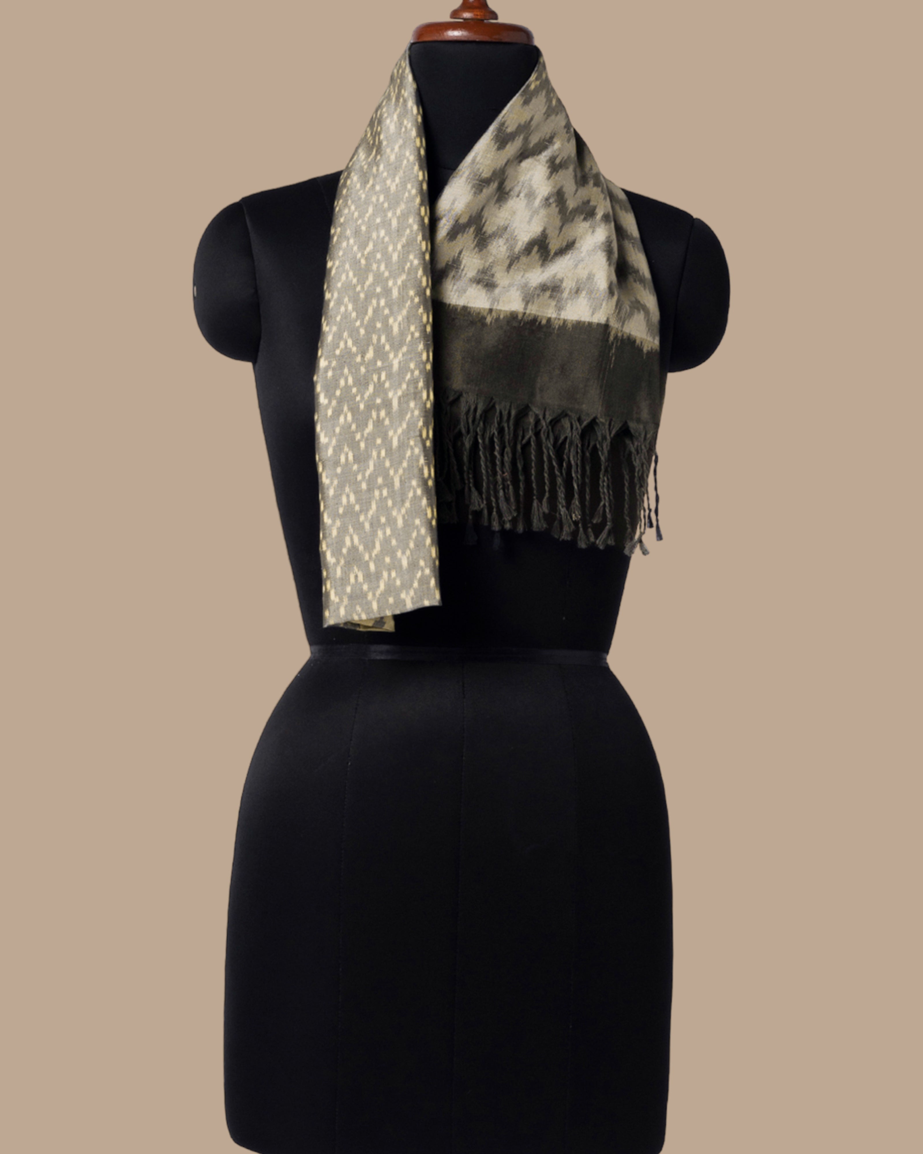 Zircon Pochampally Warp Ikat Cotton Silk Stole