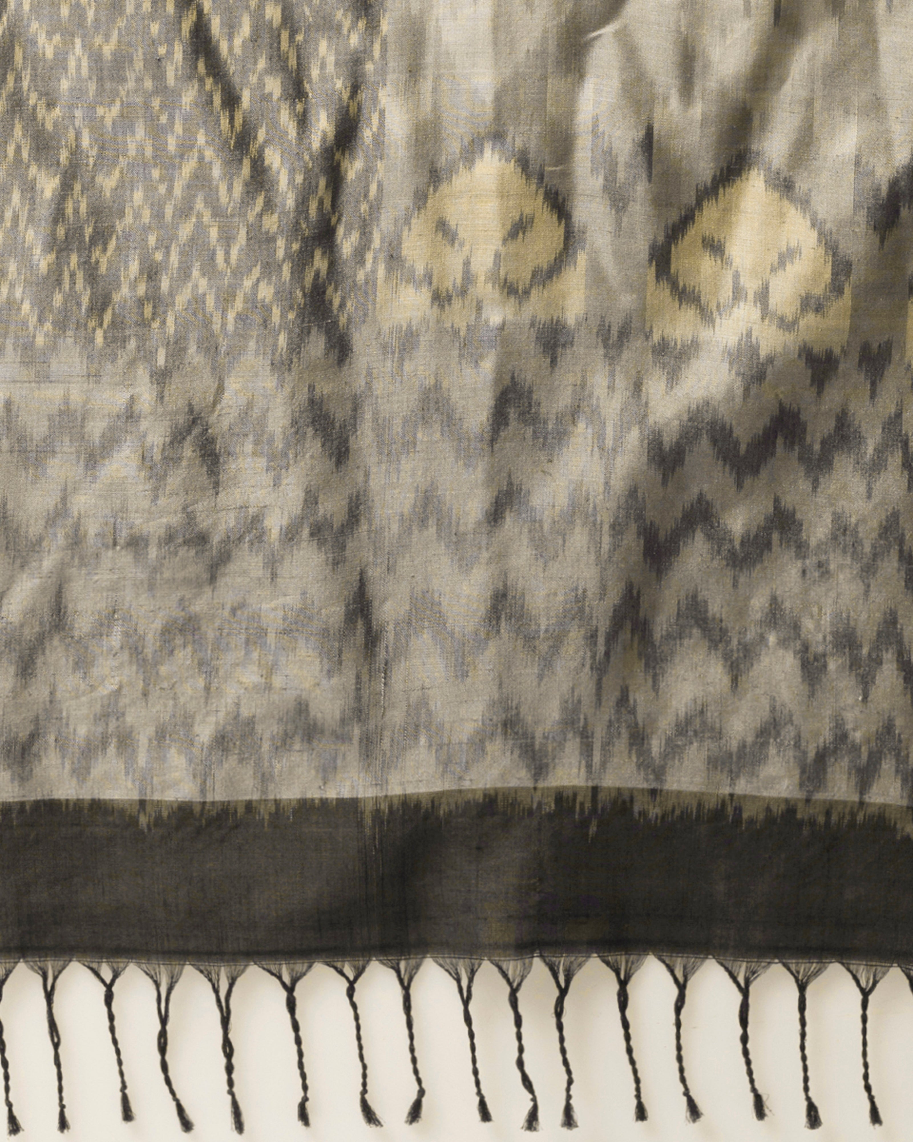 Zircon Pochampally Warp Ikat Cotton Silk Stole