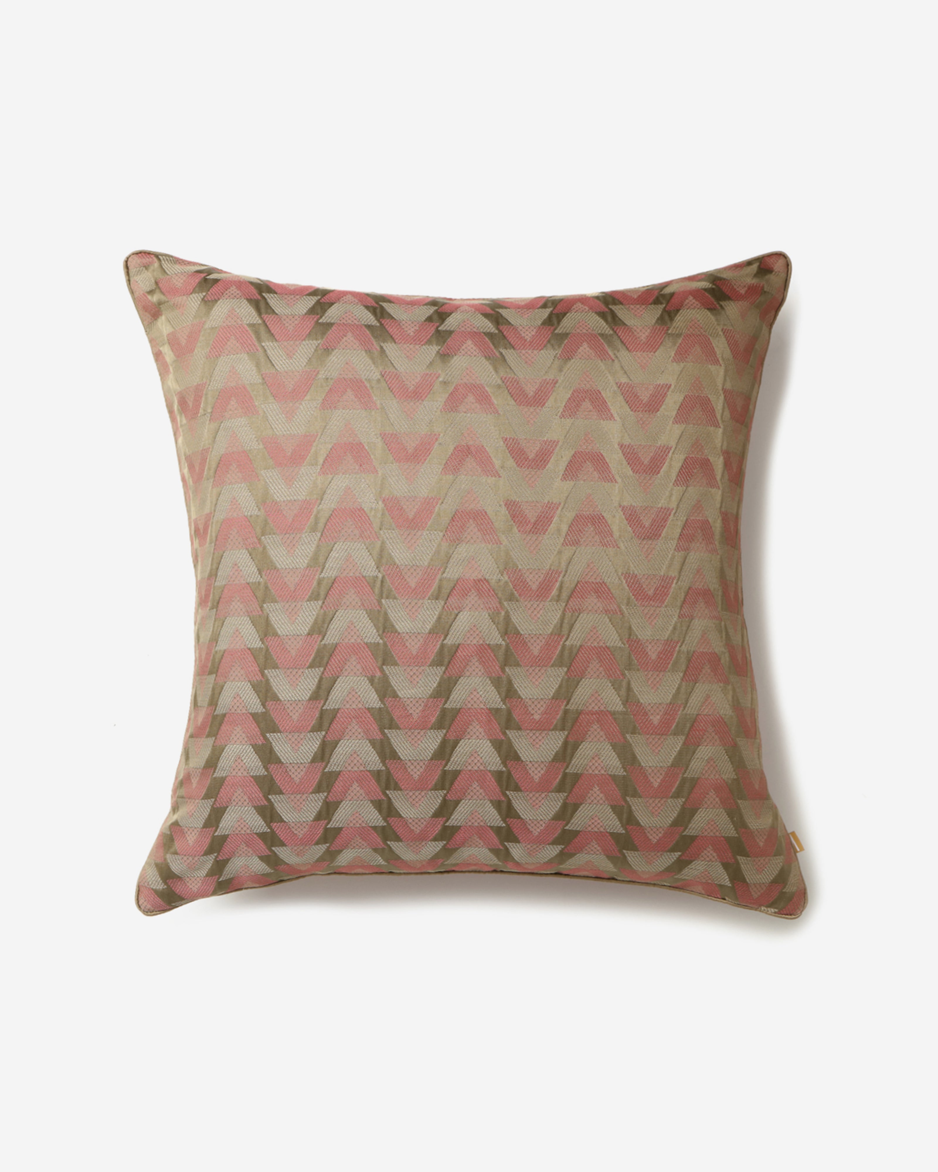 Triangle Banarasi Satin Brocade Silk Cotton Cushion Cover
