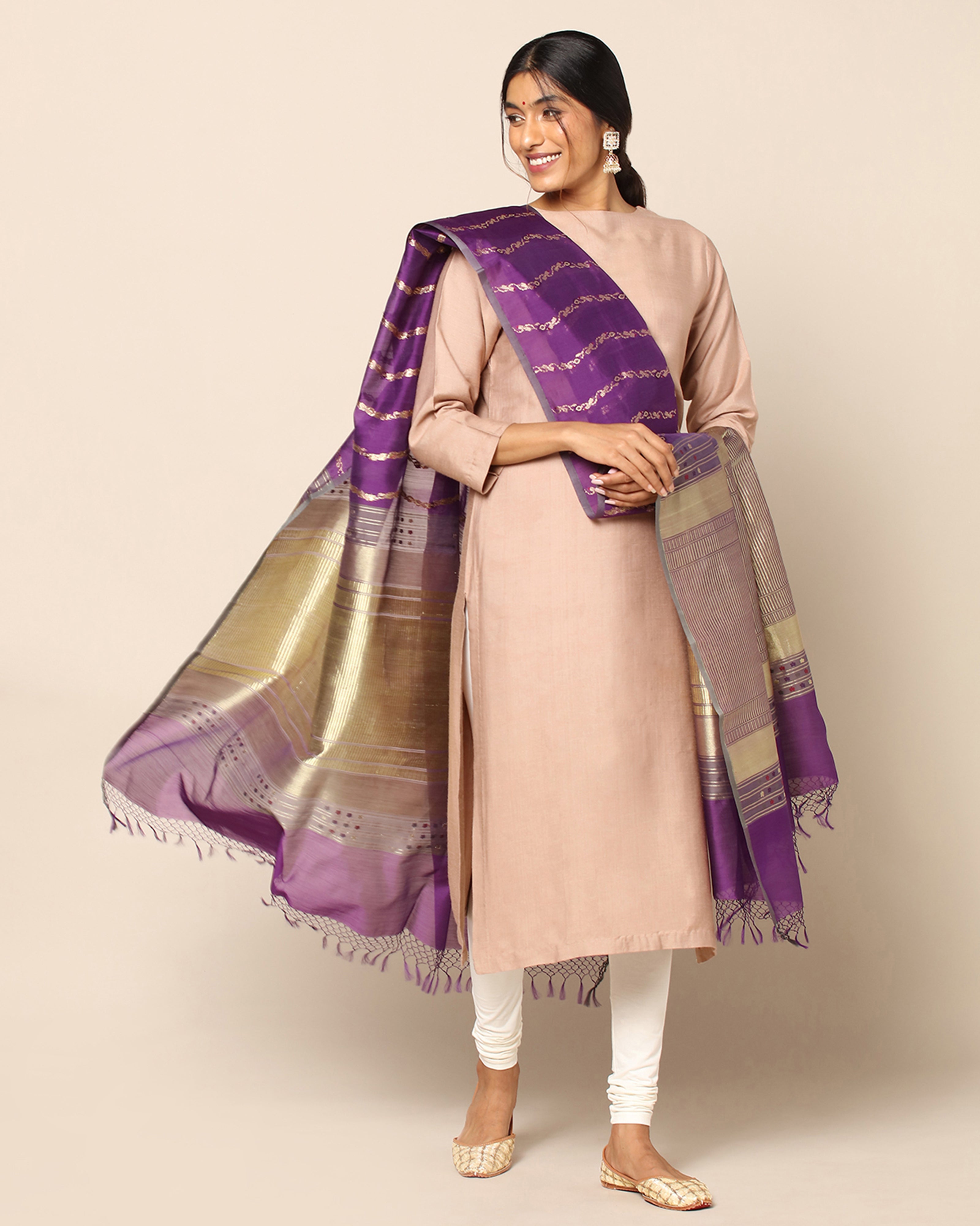 Varsha Banarasi Kadwa Silk Cotton Dupatta