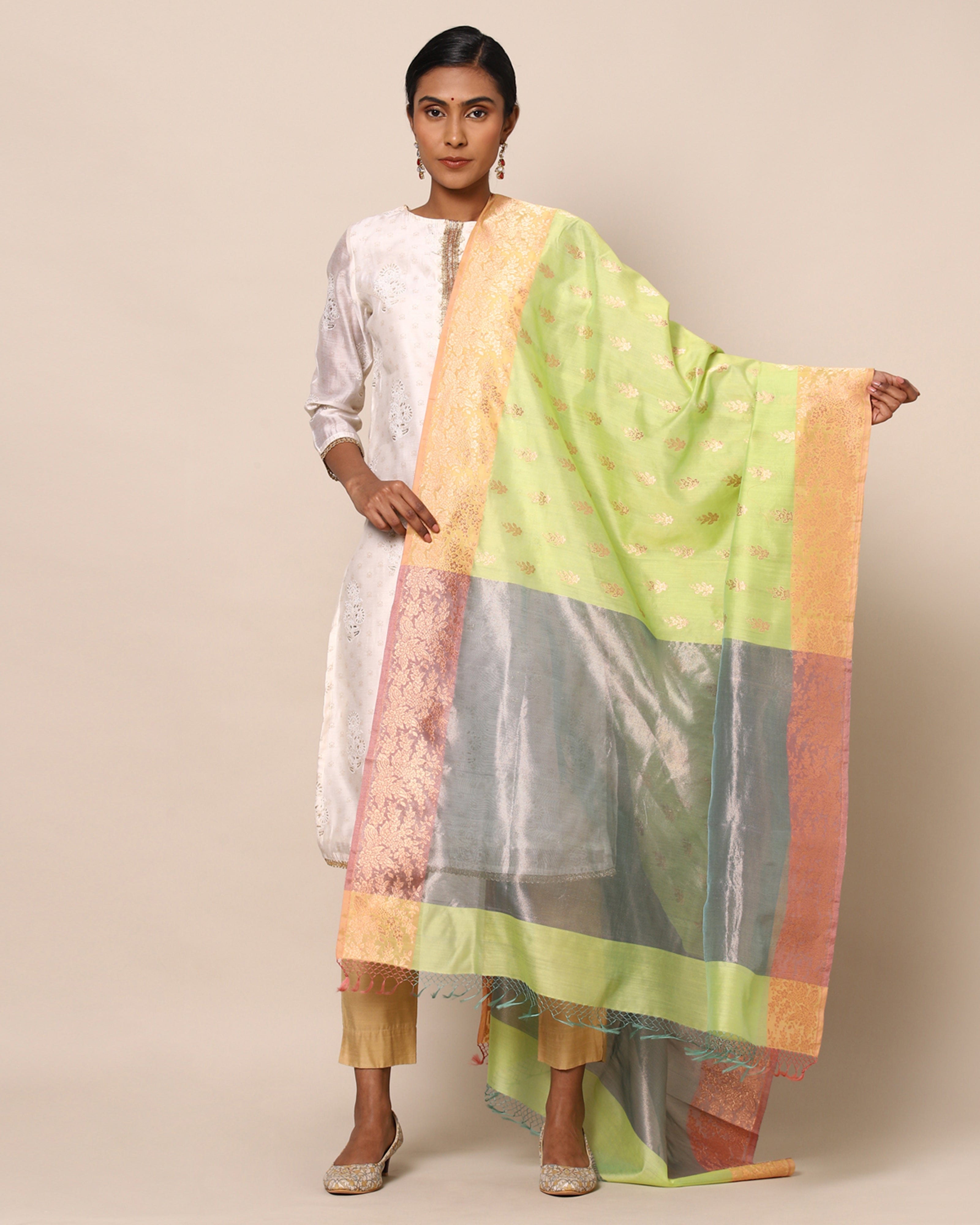 Sarasija Banarasi Kadwa Silk Cotton Dupatta