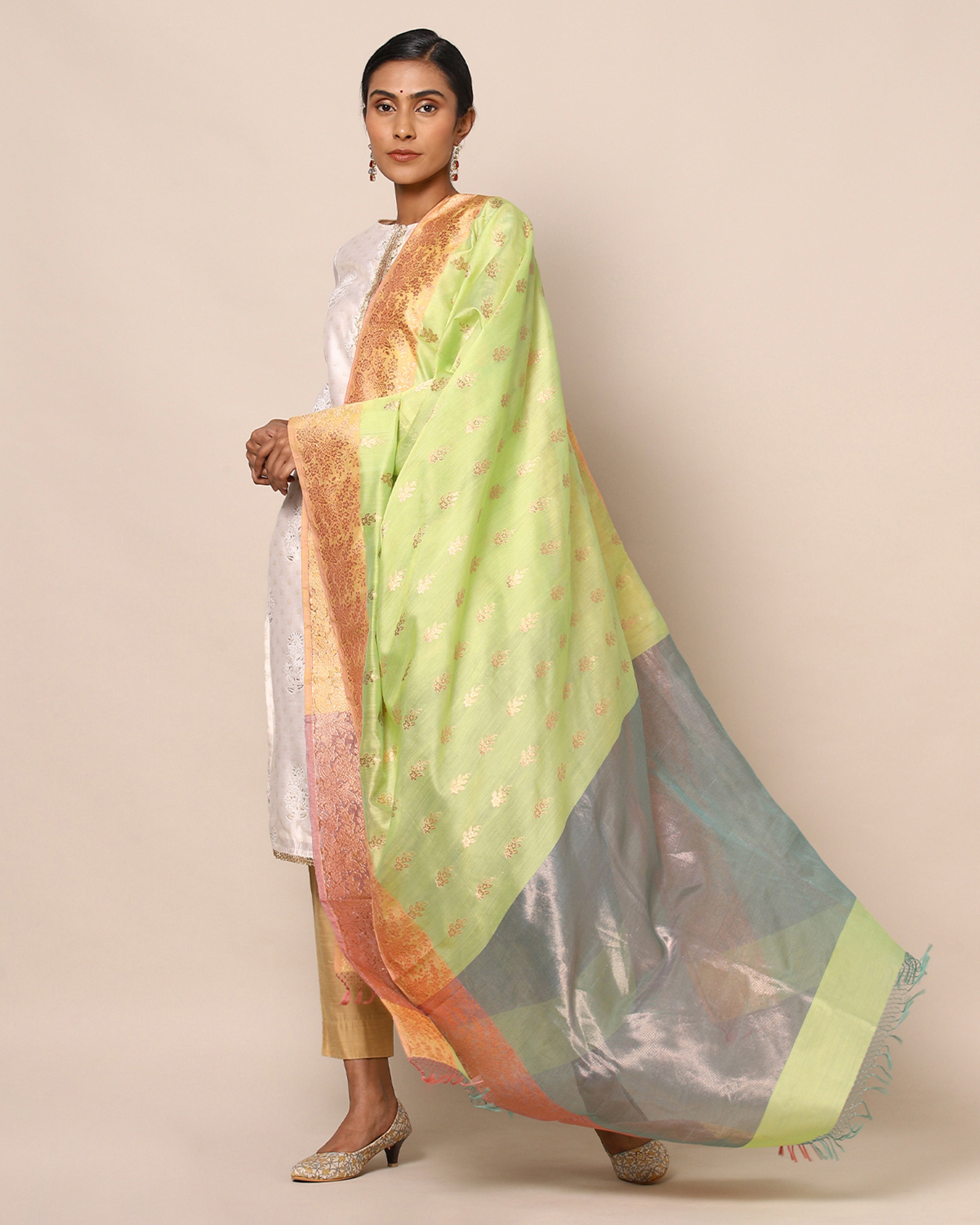Sarasija Banarasi Kadwa Silk Cotton Dupatta