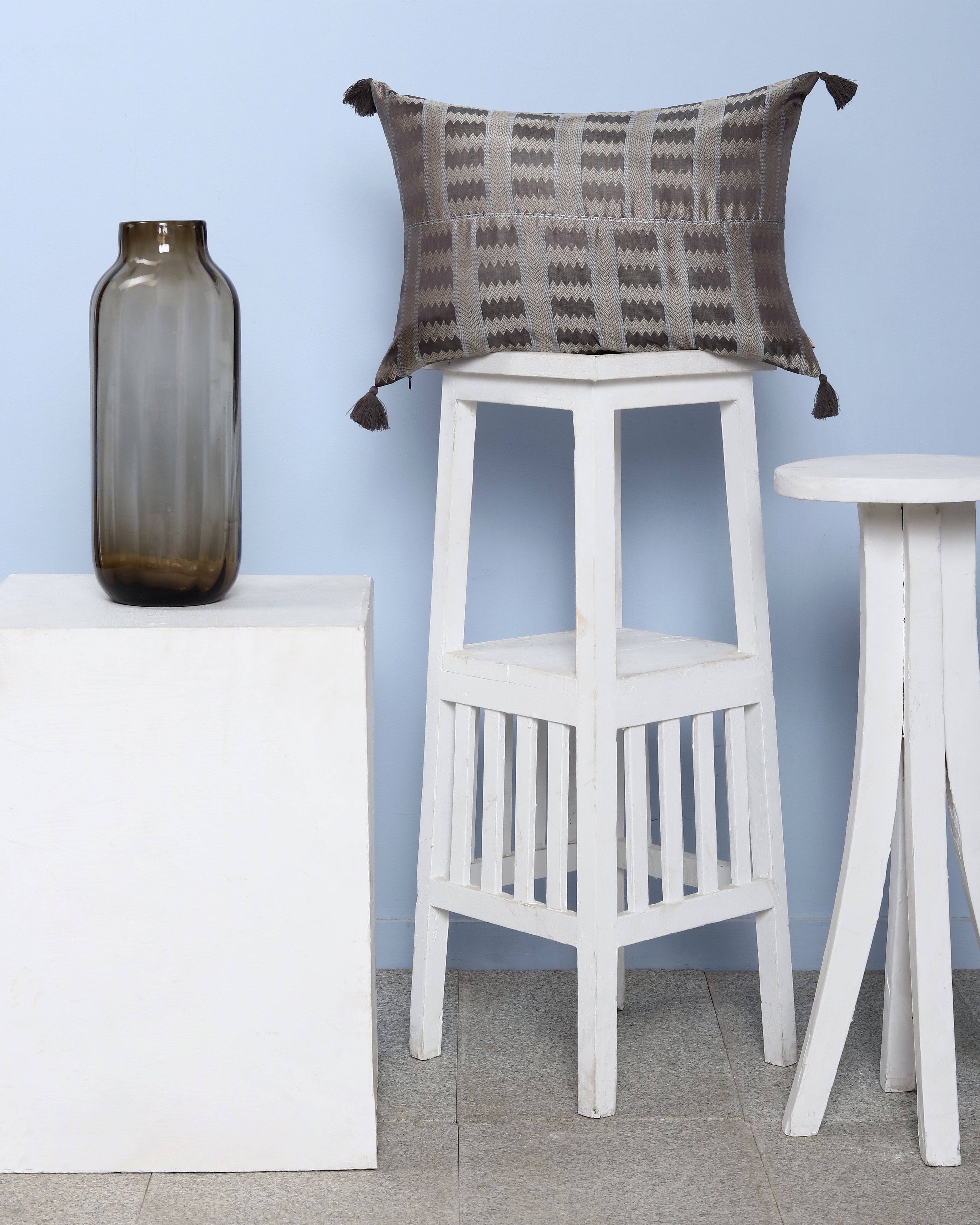 Jaga Banarasi Tanchoi Silk Cushion Cover