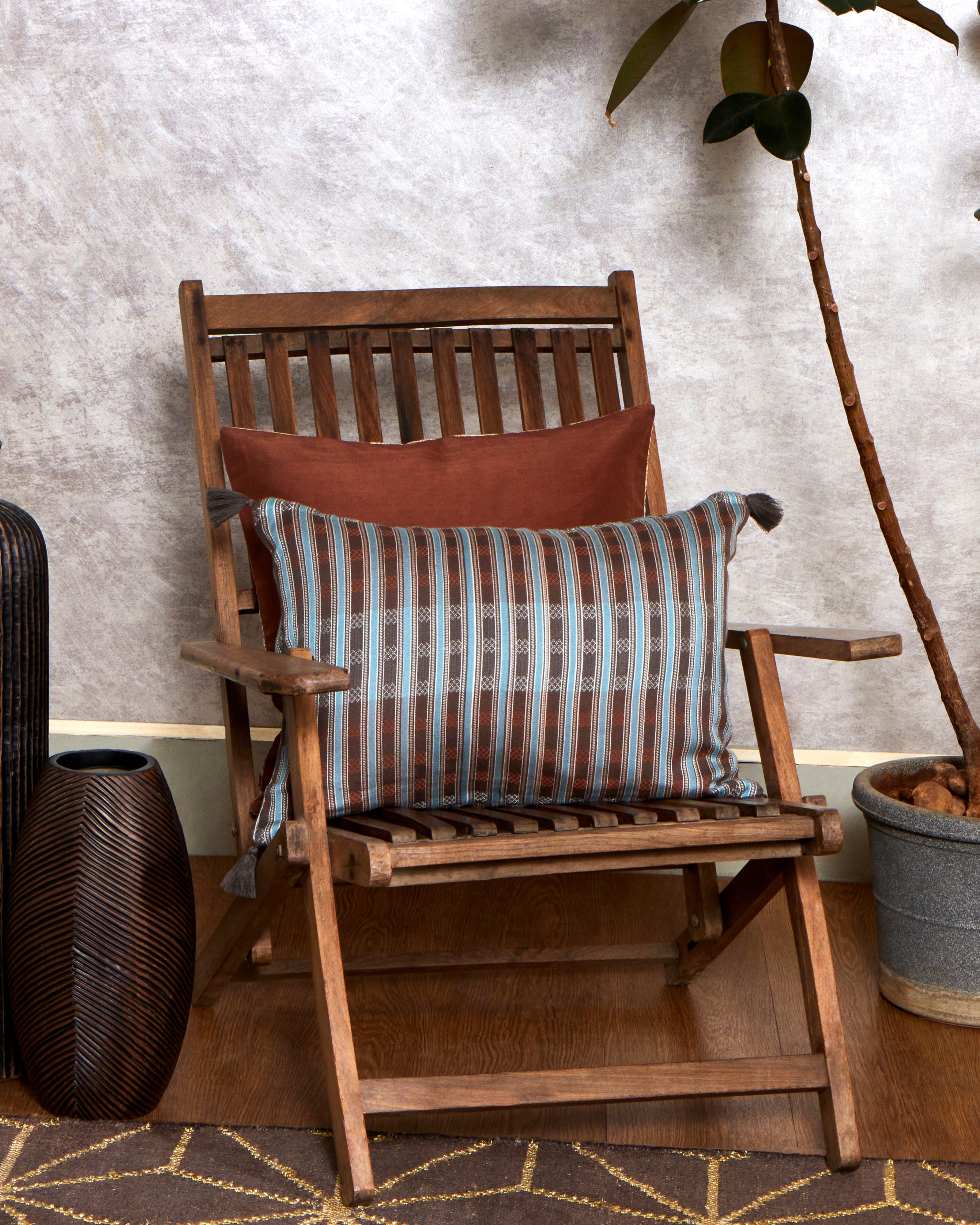 Ashta Bhujodi Mashru Viscose Cushion Cover