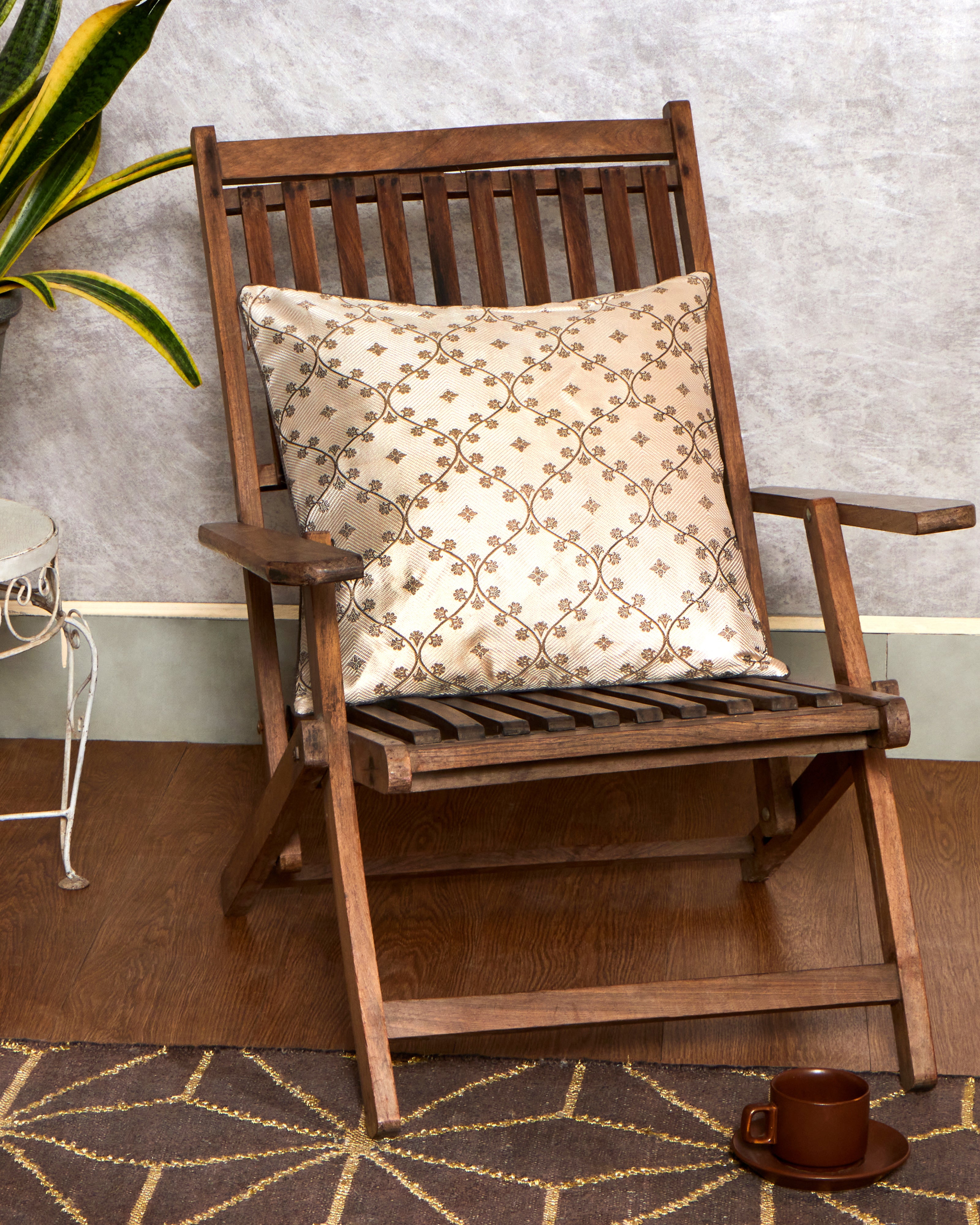 Lalbagh Banarasi Tanchoi Silk Cushion Cover