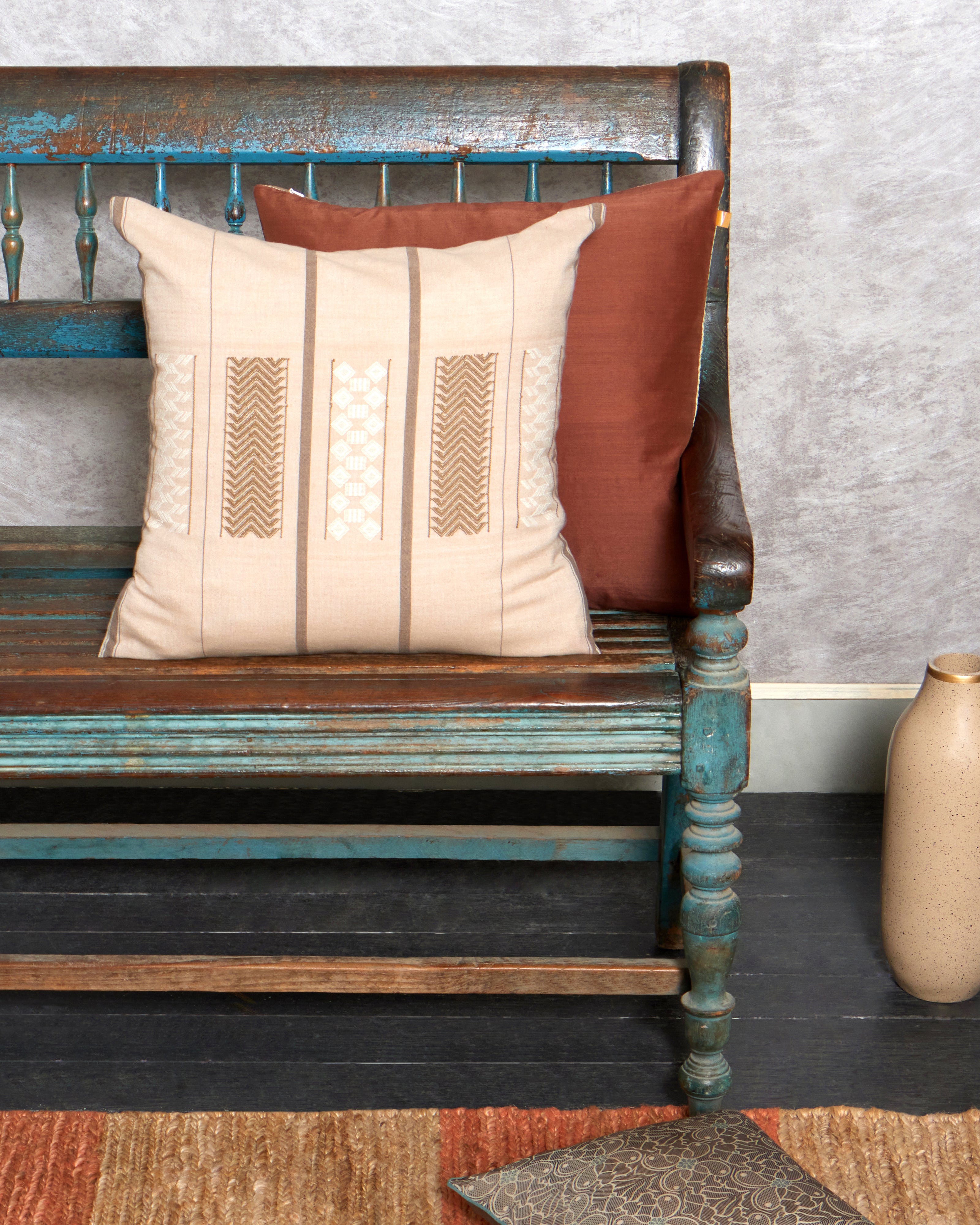 Neer Bhujodi Extra Weft Cotton Cushion Cover