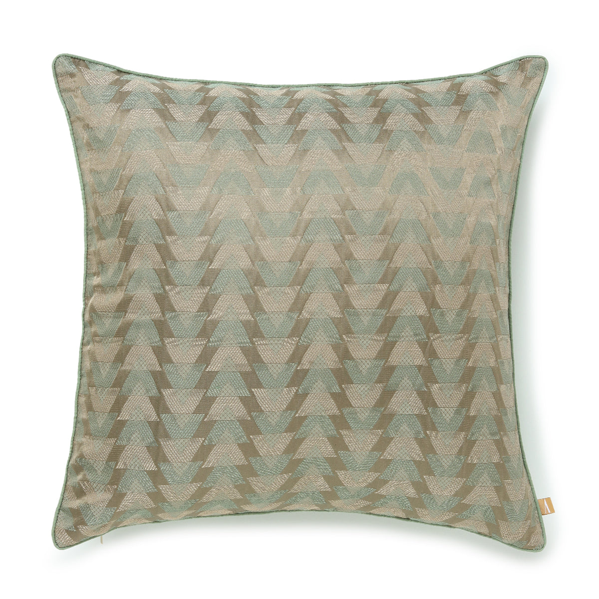 Triangle Banarasi Satin Brocade Silk Cotton Cushion Cover
