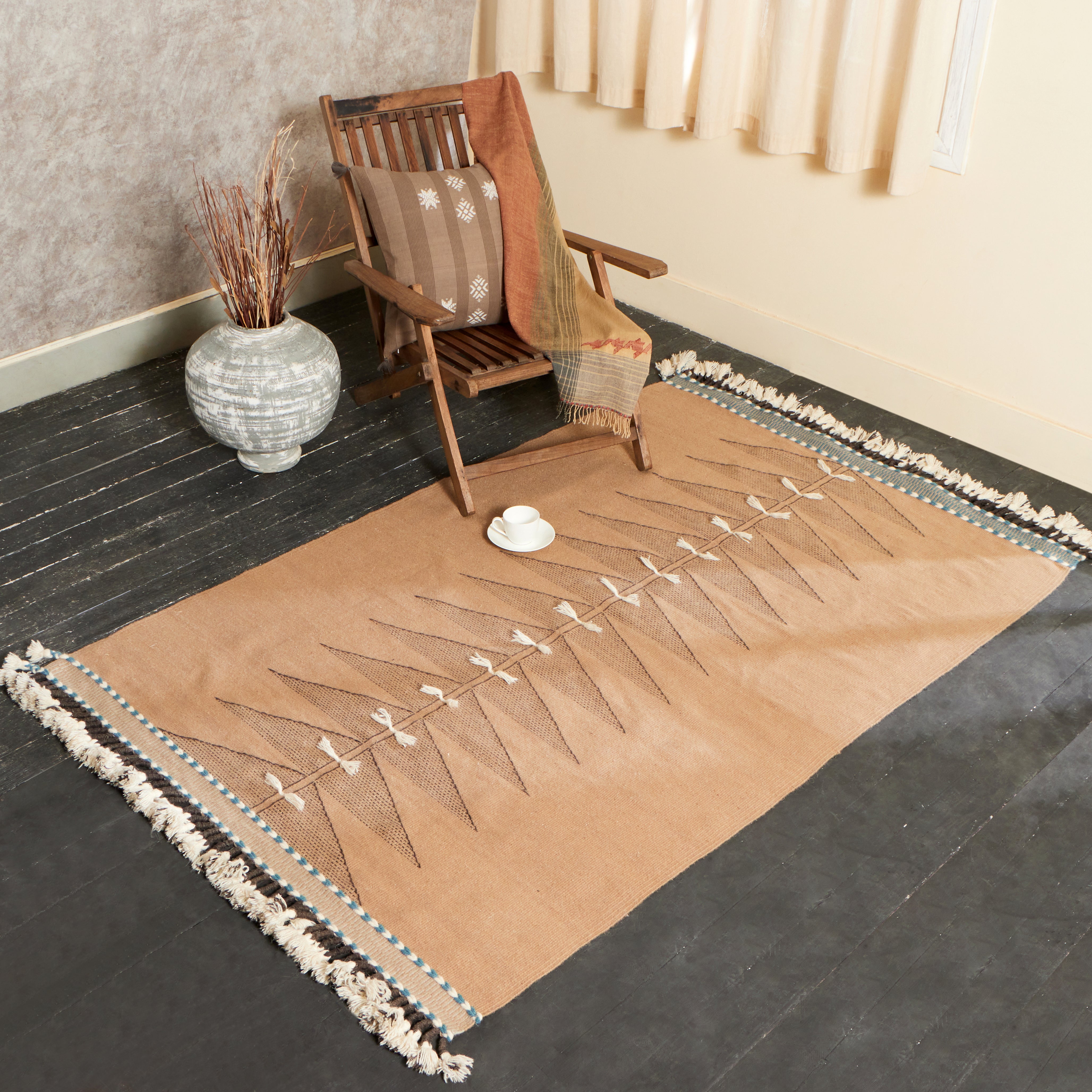 Congo Bhujodi Extra Weft Cotton Wool Rug