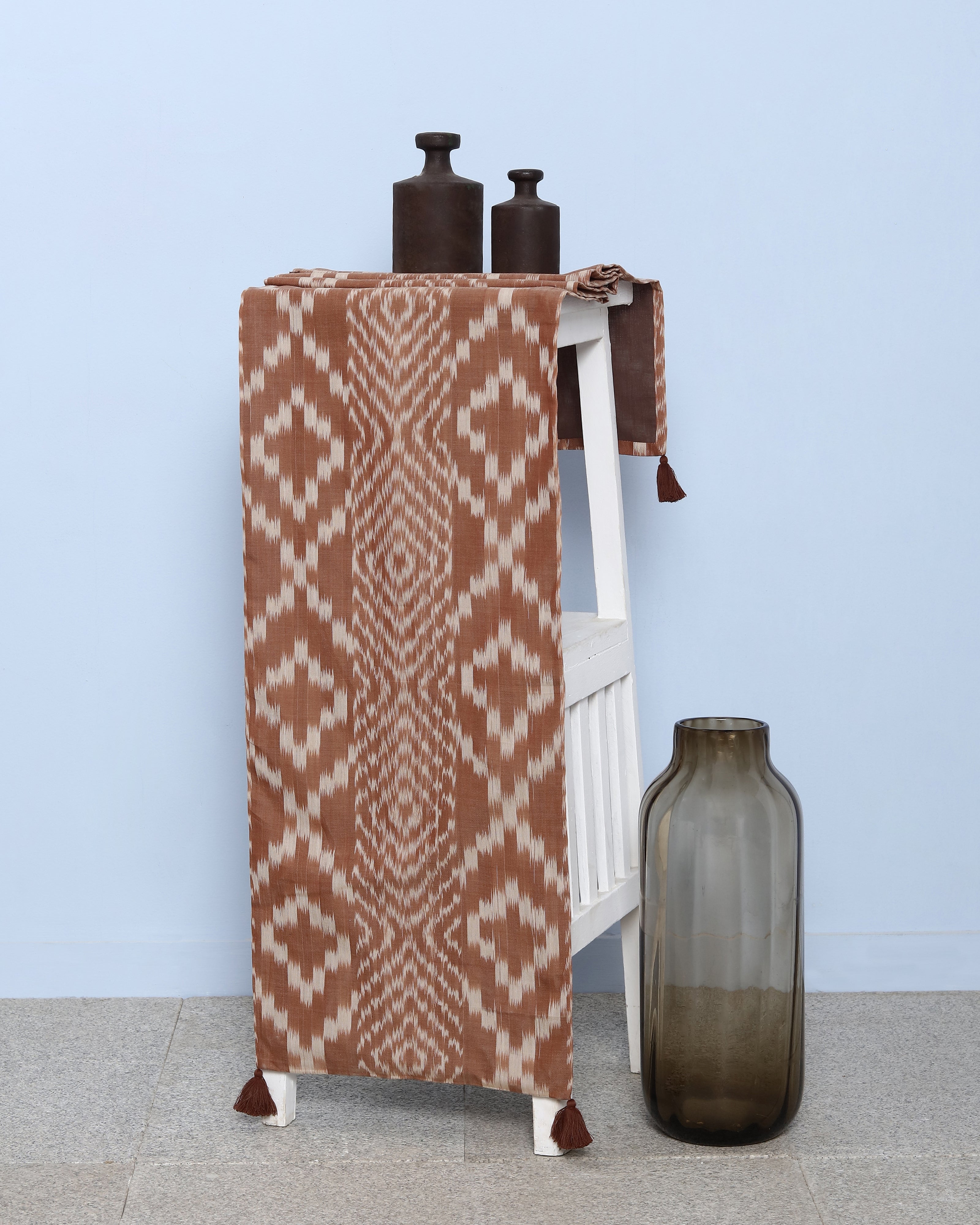 Stria Pochampally Warp Ikat Cotton Table Runner