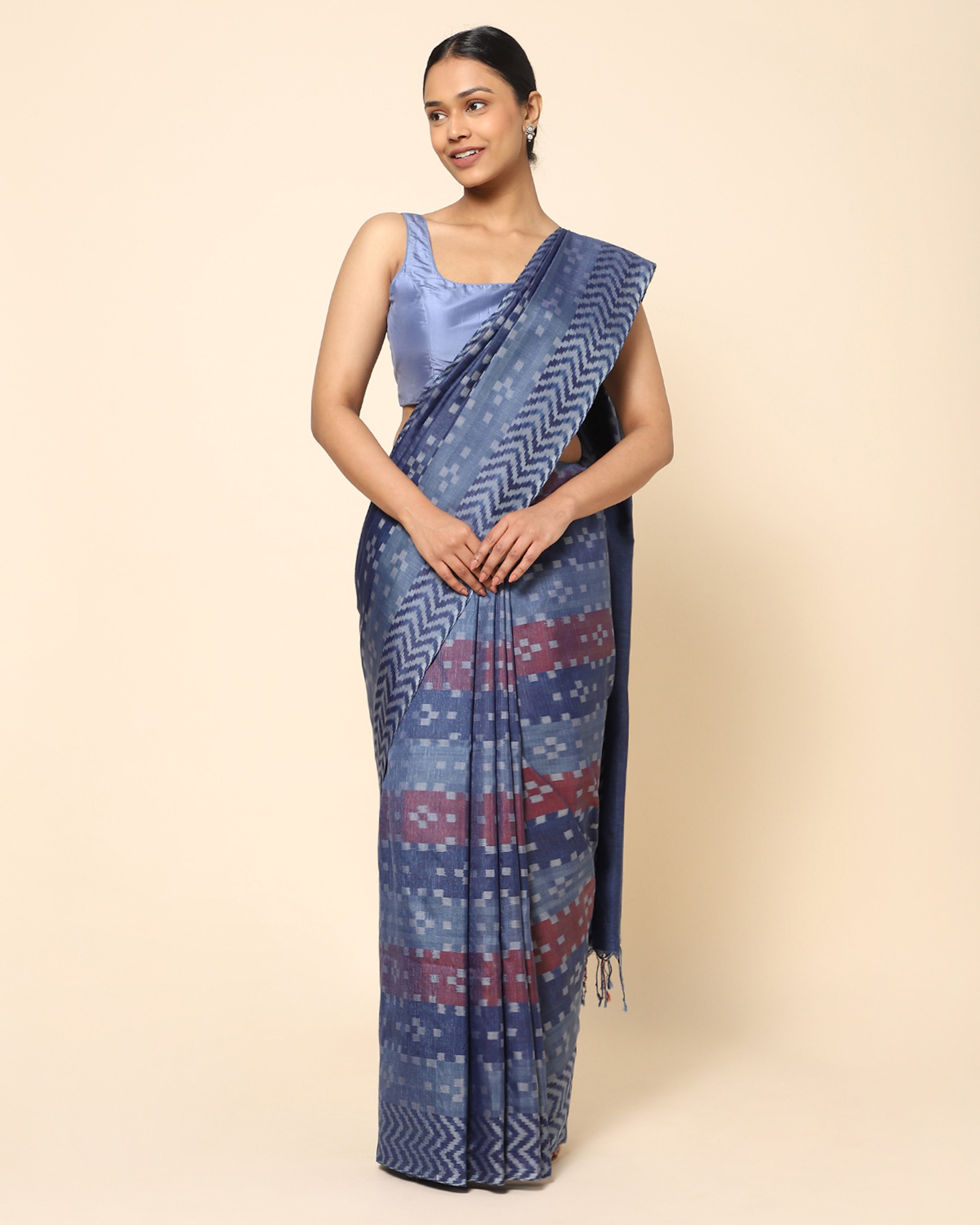 Vardhaman Pochampally Warp Ikat Silk Saree