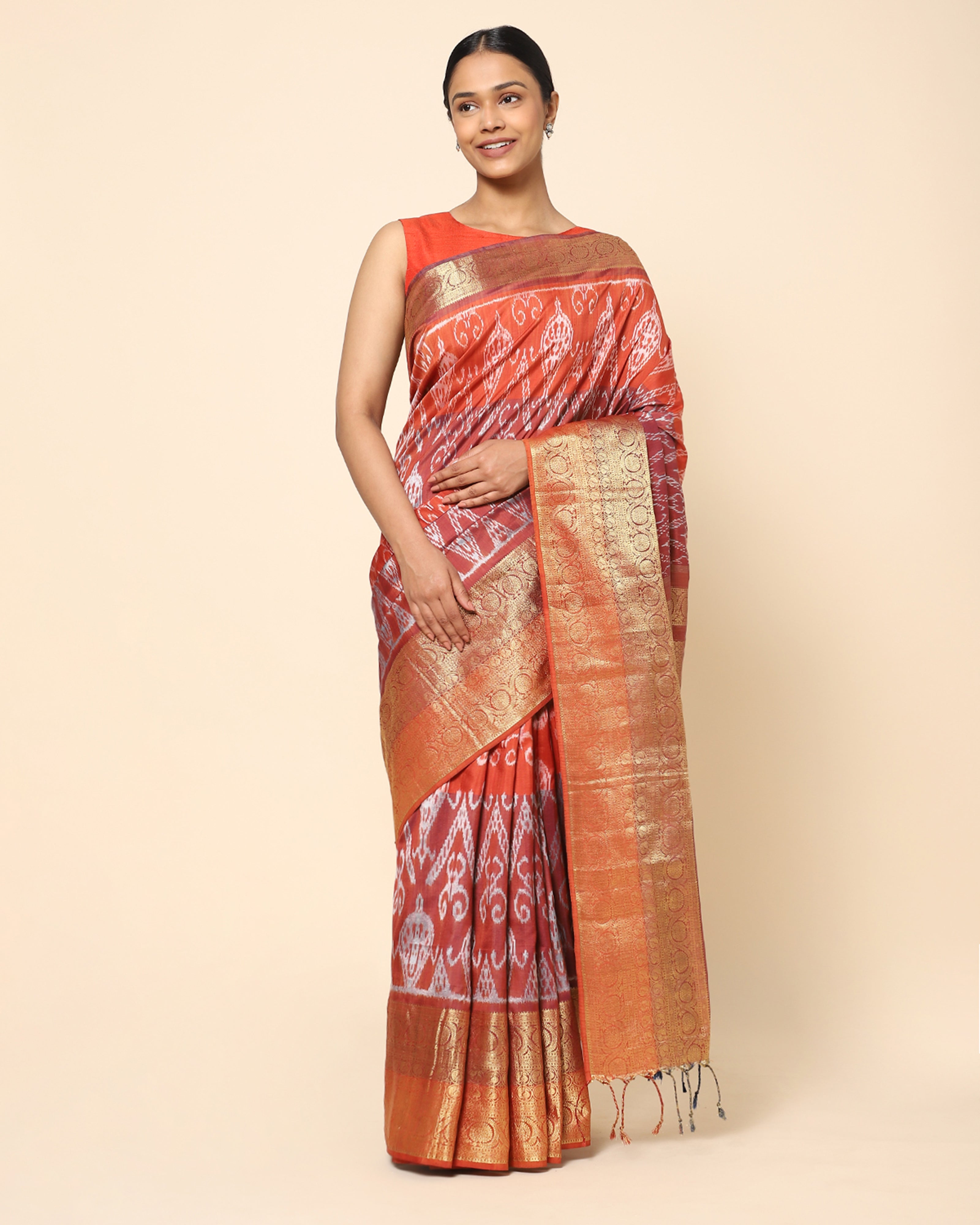 Koyal Pochampally Weft Ikat and Jacquard Silk Saree