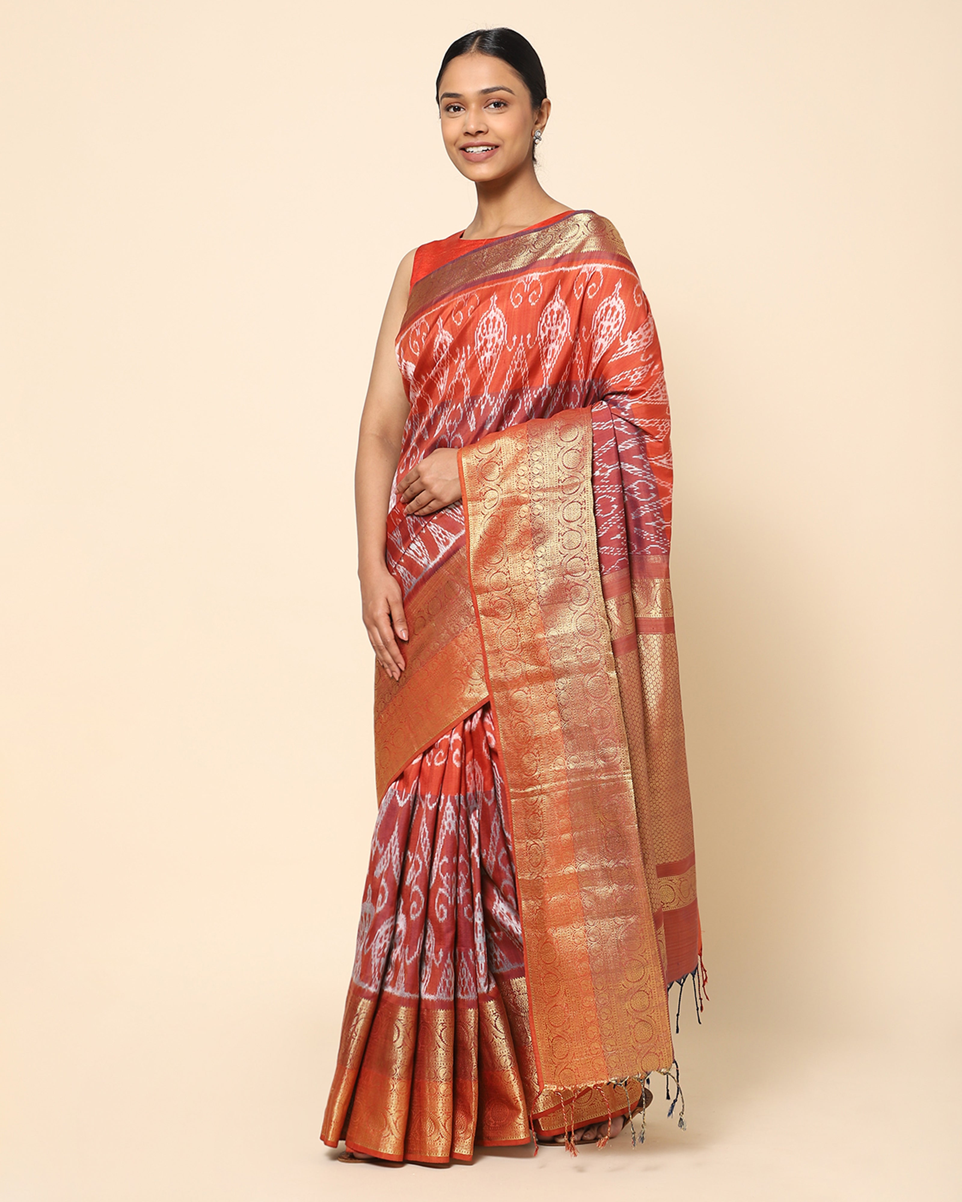 Koyal Pochampally Weft Ikat and Jacquard Silk Saree