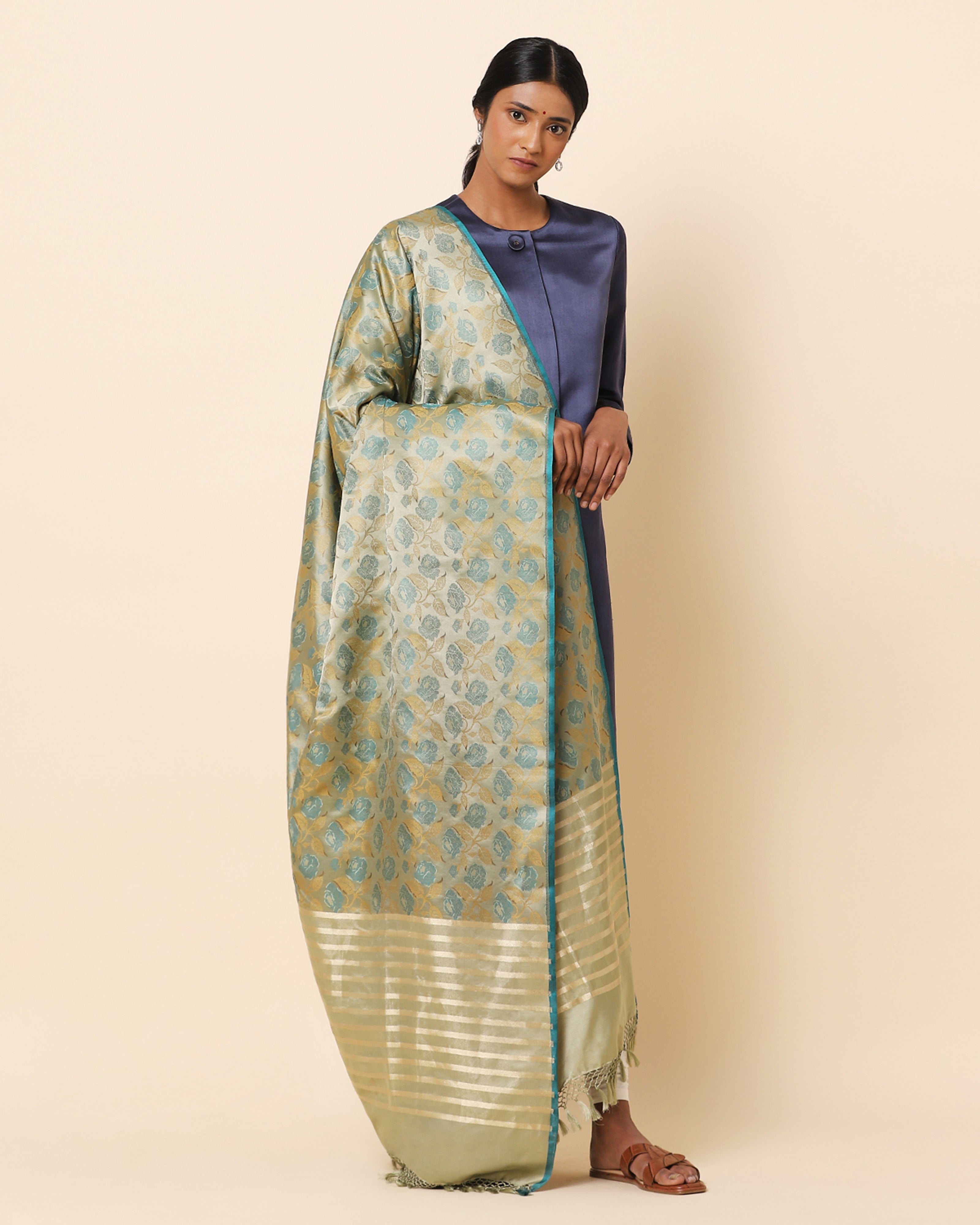 Ahil Banarasi Tanchoi Silk Dupatta