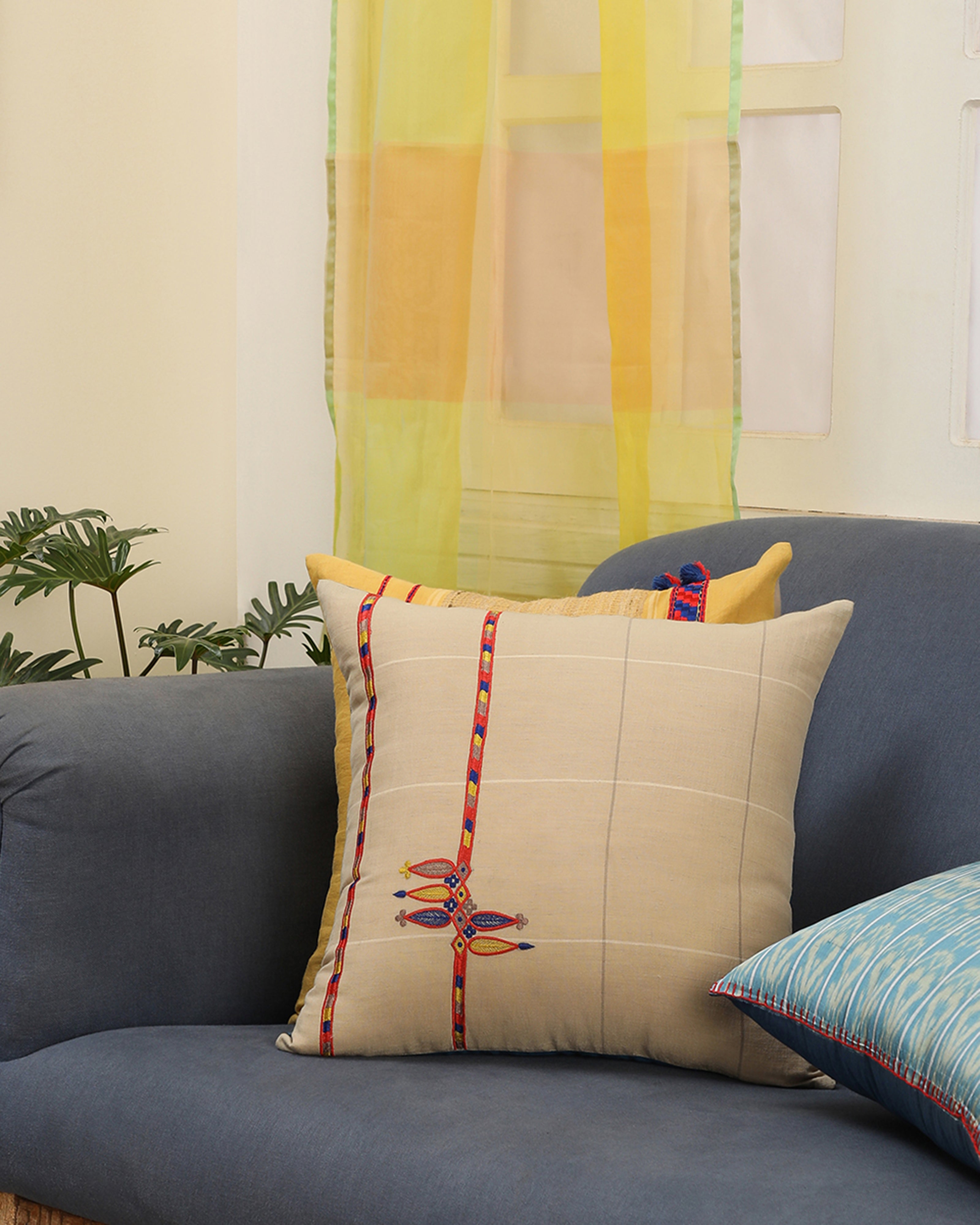 Sadhna Plain Weave Cotton Cushion Cover