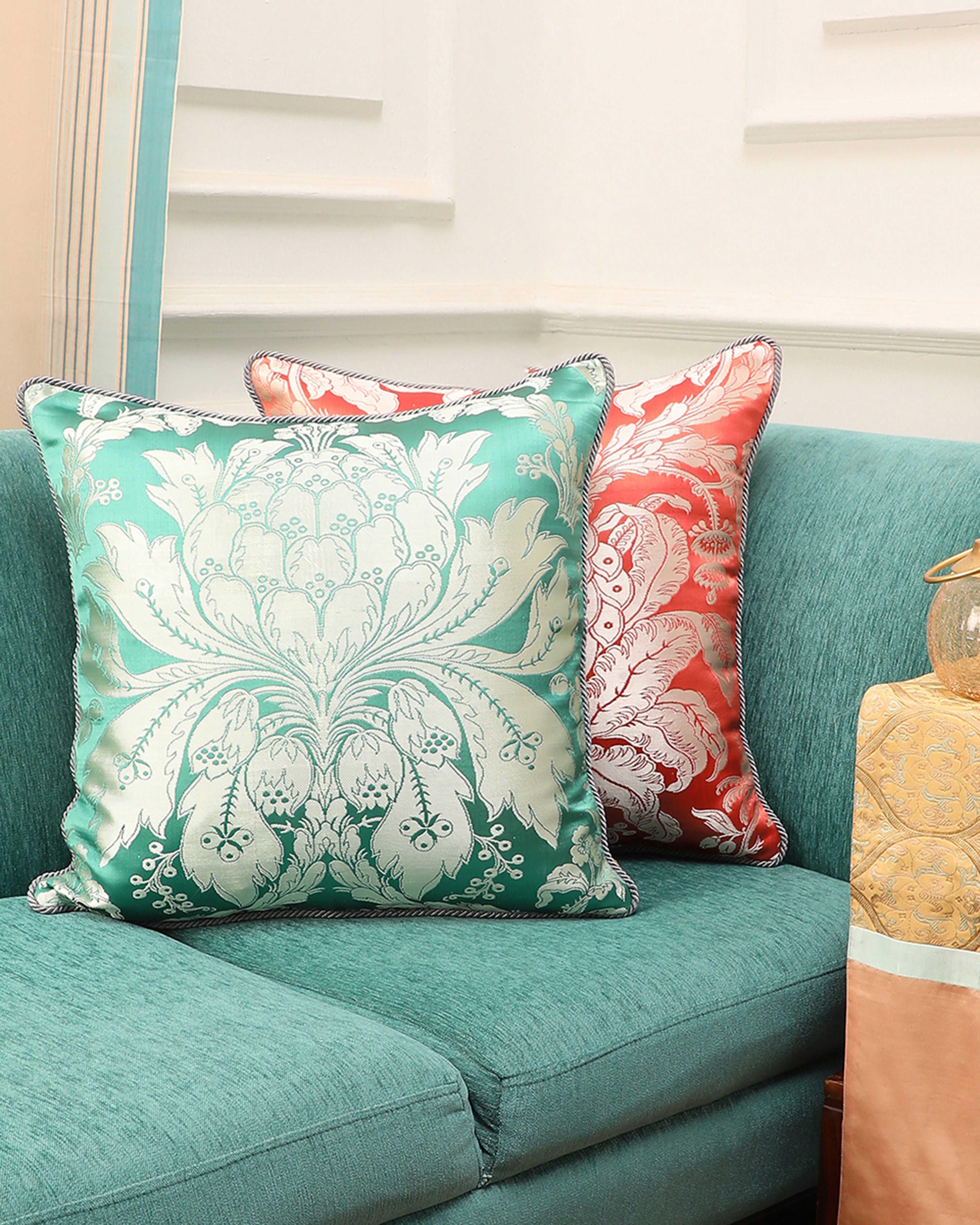 Madhavi Banarasi Gyasar Silk Cushion Cover