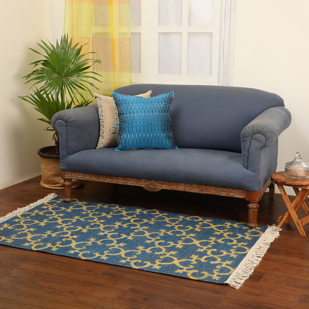 Fret Bhadohi Soumak Cotton Jute Rug