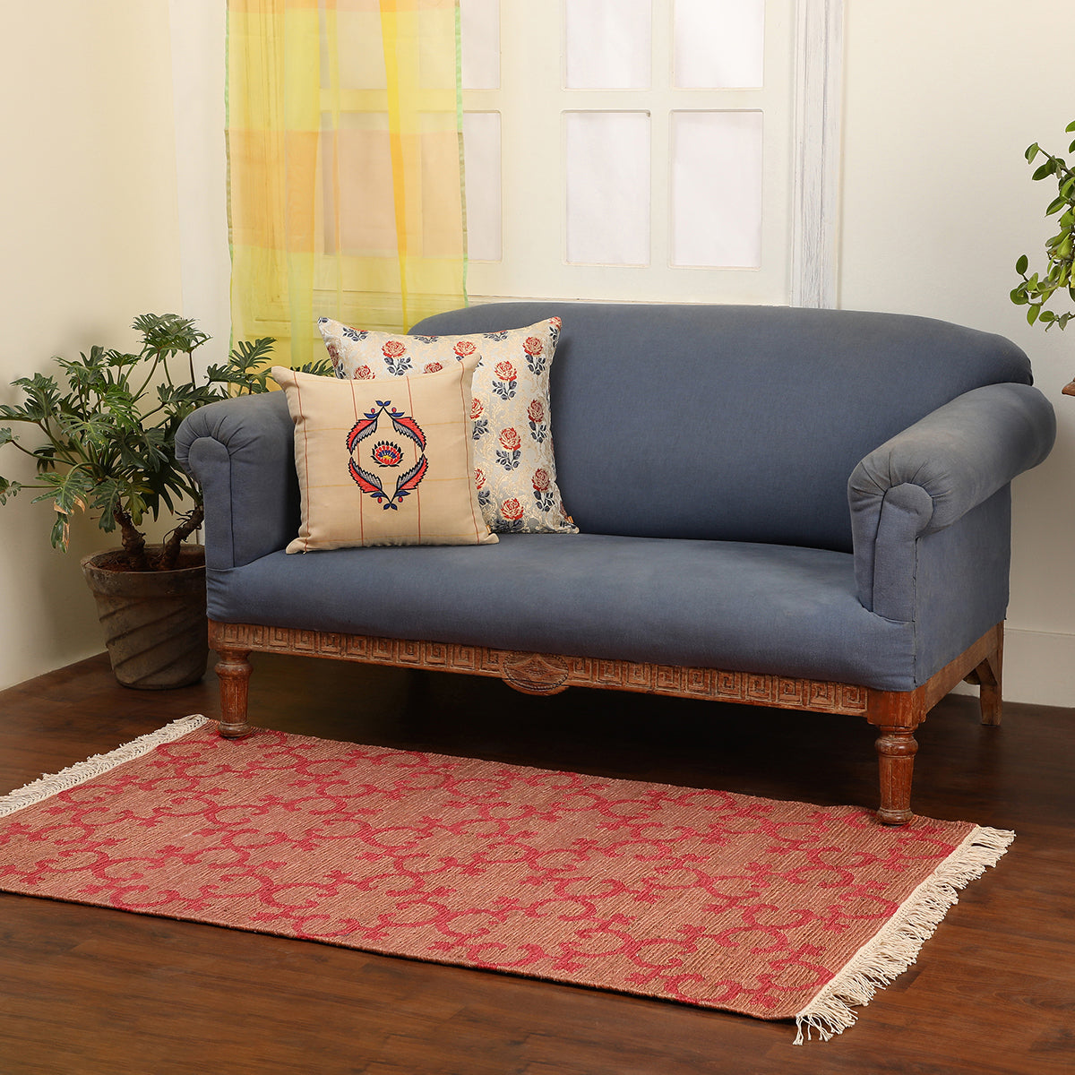 Fret Bhadohi Soumak Cotton Jute Rug