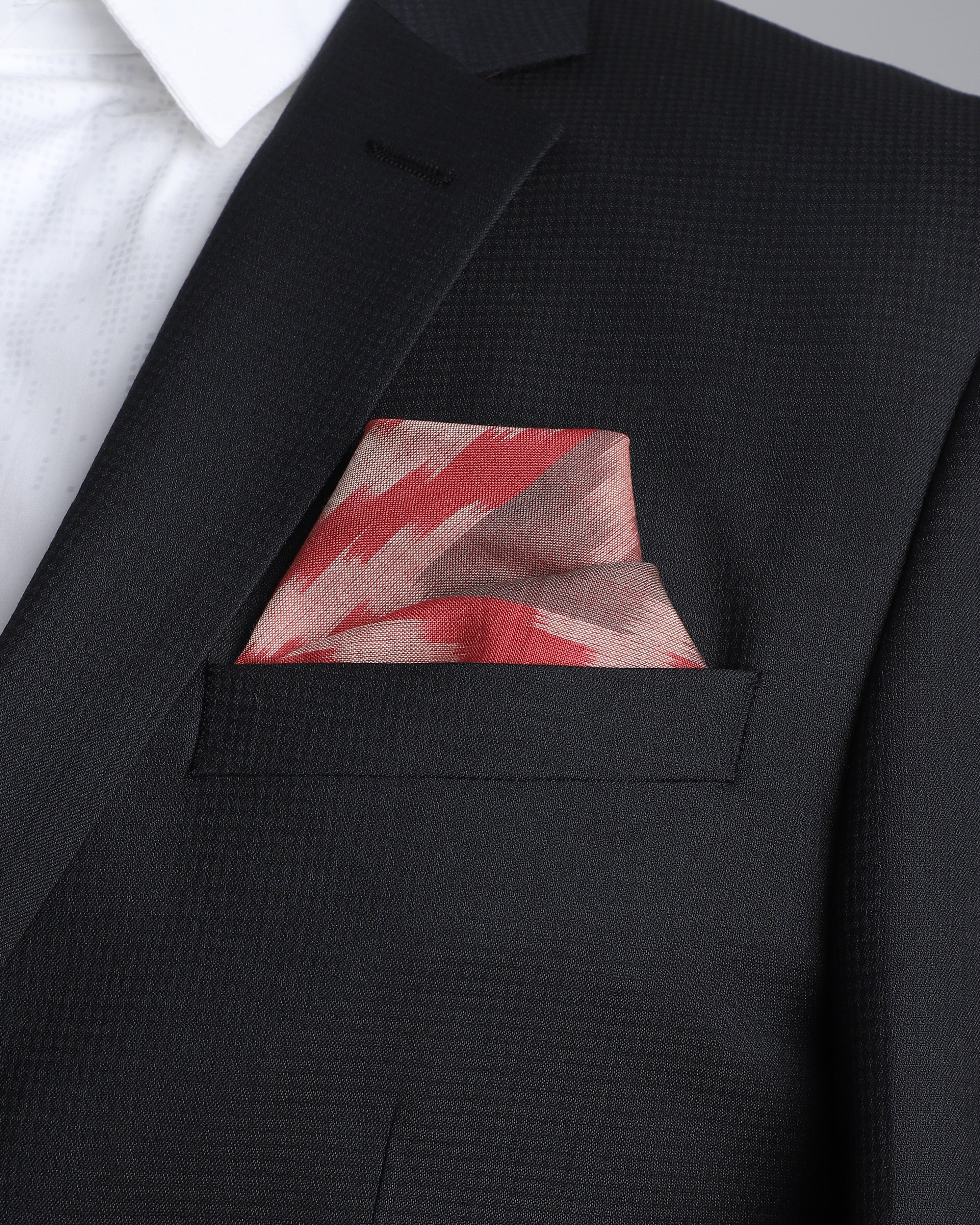 Theo Pochampally Warp Ikat Cotton Pocket Square