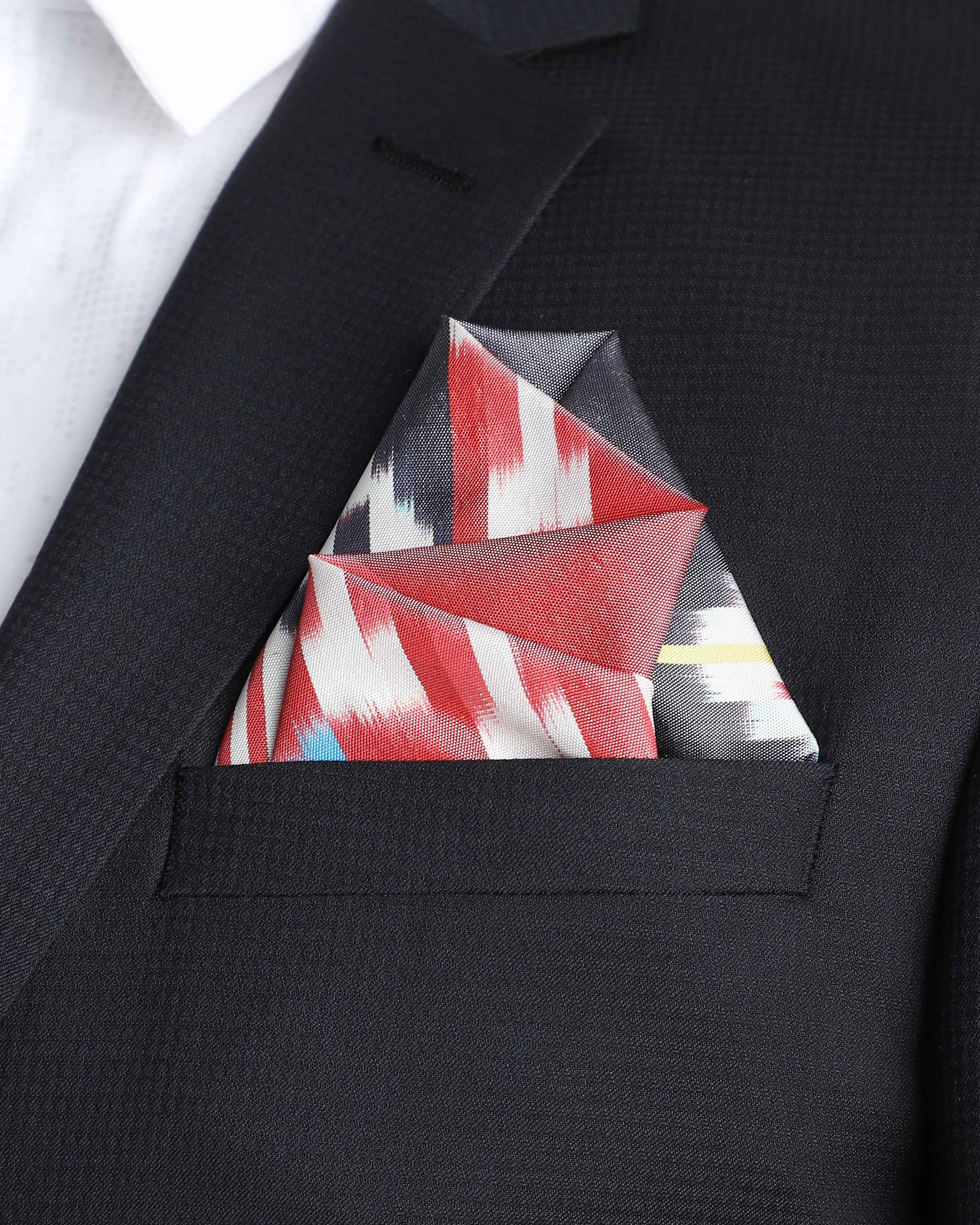 Harani Pochampally Warp Ikat Silk Pocket Square