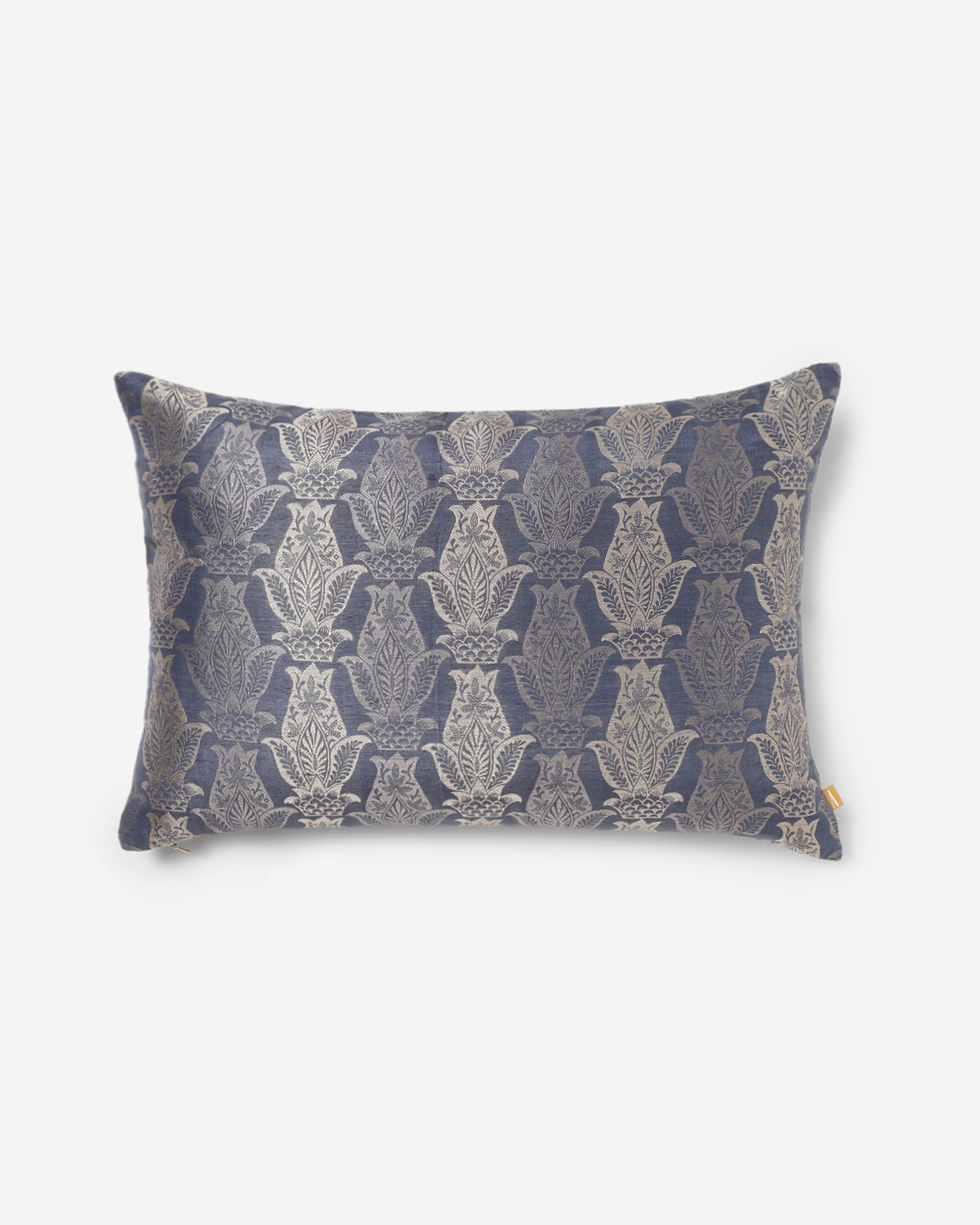Aruvi Banarasi Powdi Silk Linen Cushion Cover