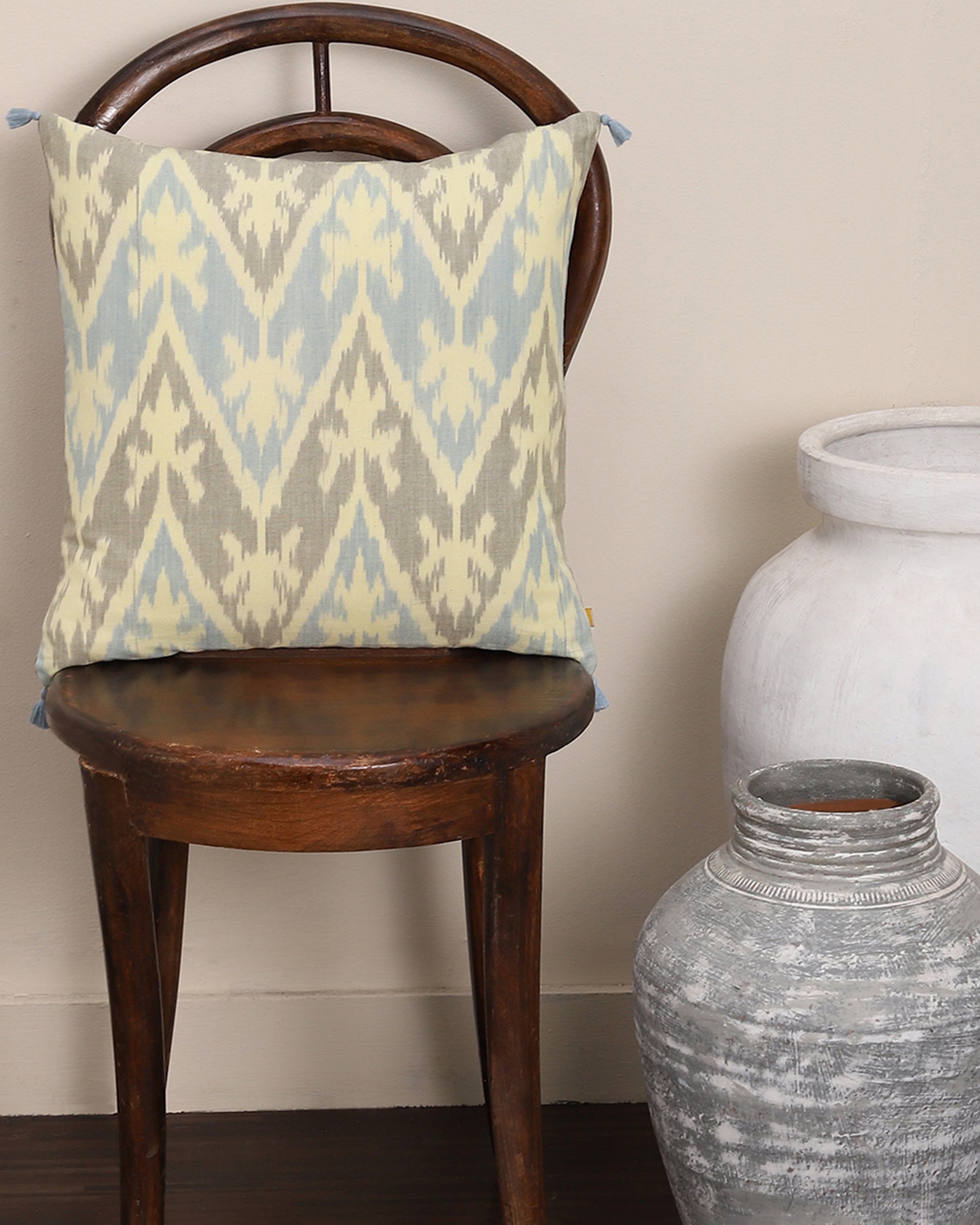 Yolanda Pochampally Warp Ikat Cotton Cushion Cover