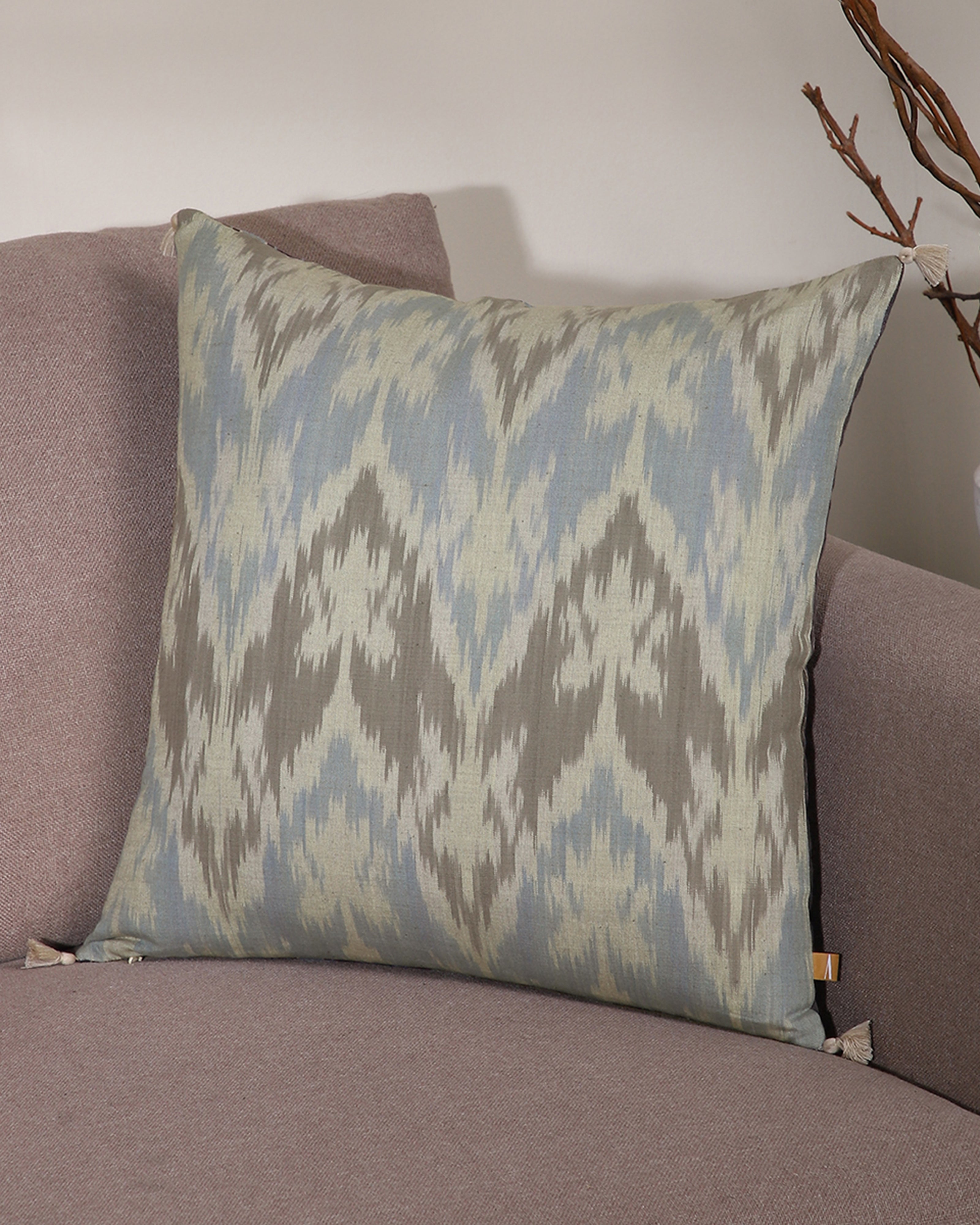 Yolanda Pochampally Warp Ikat Cotton Cushion Cover