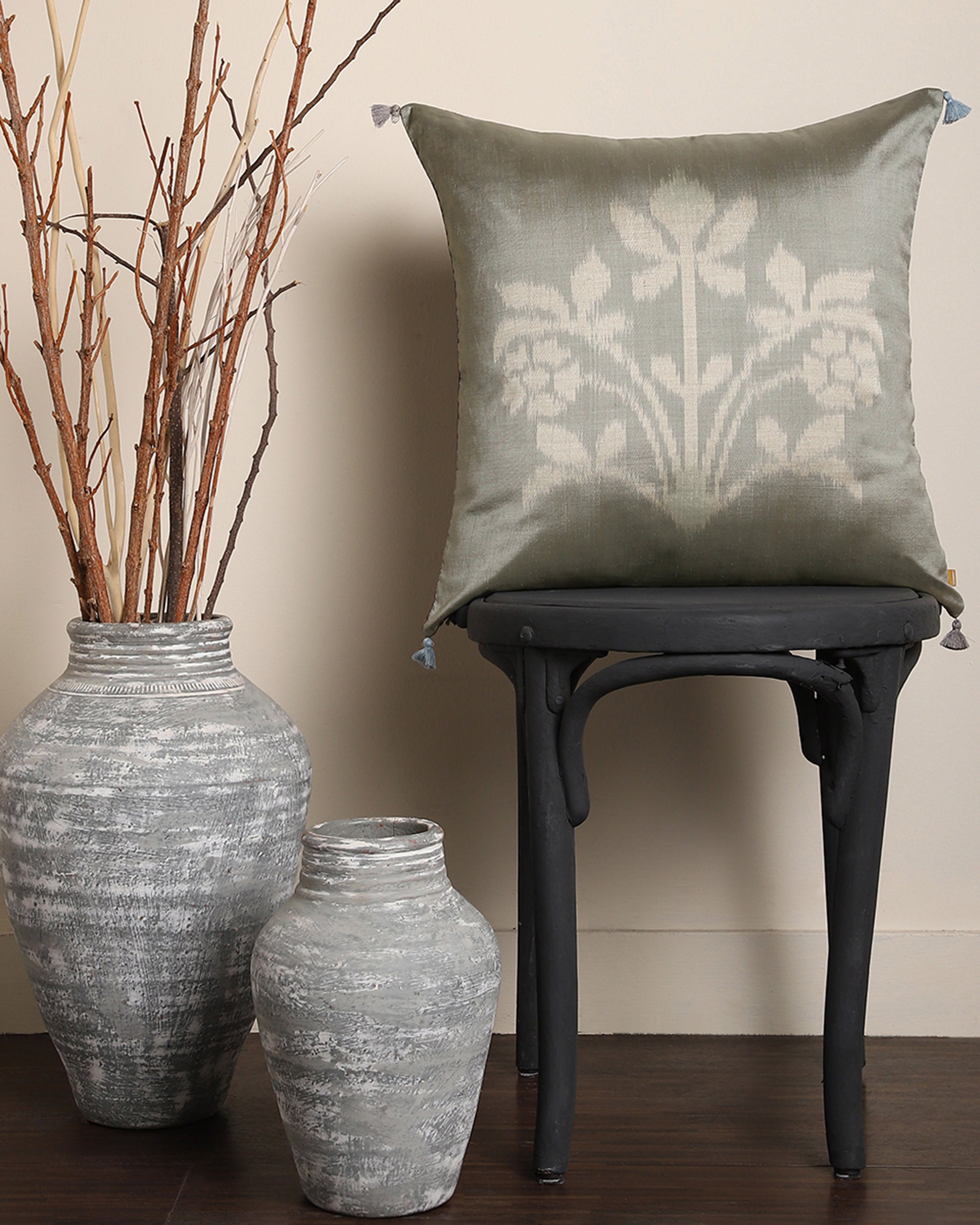 Vanessa Pochampally Weft Ikat Cotton Silk Cushion Cover