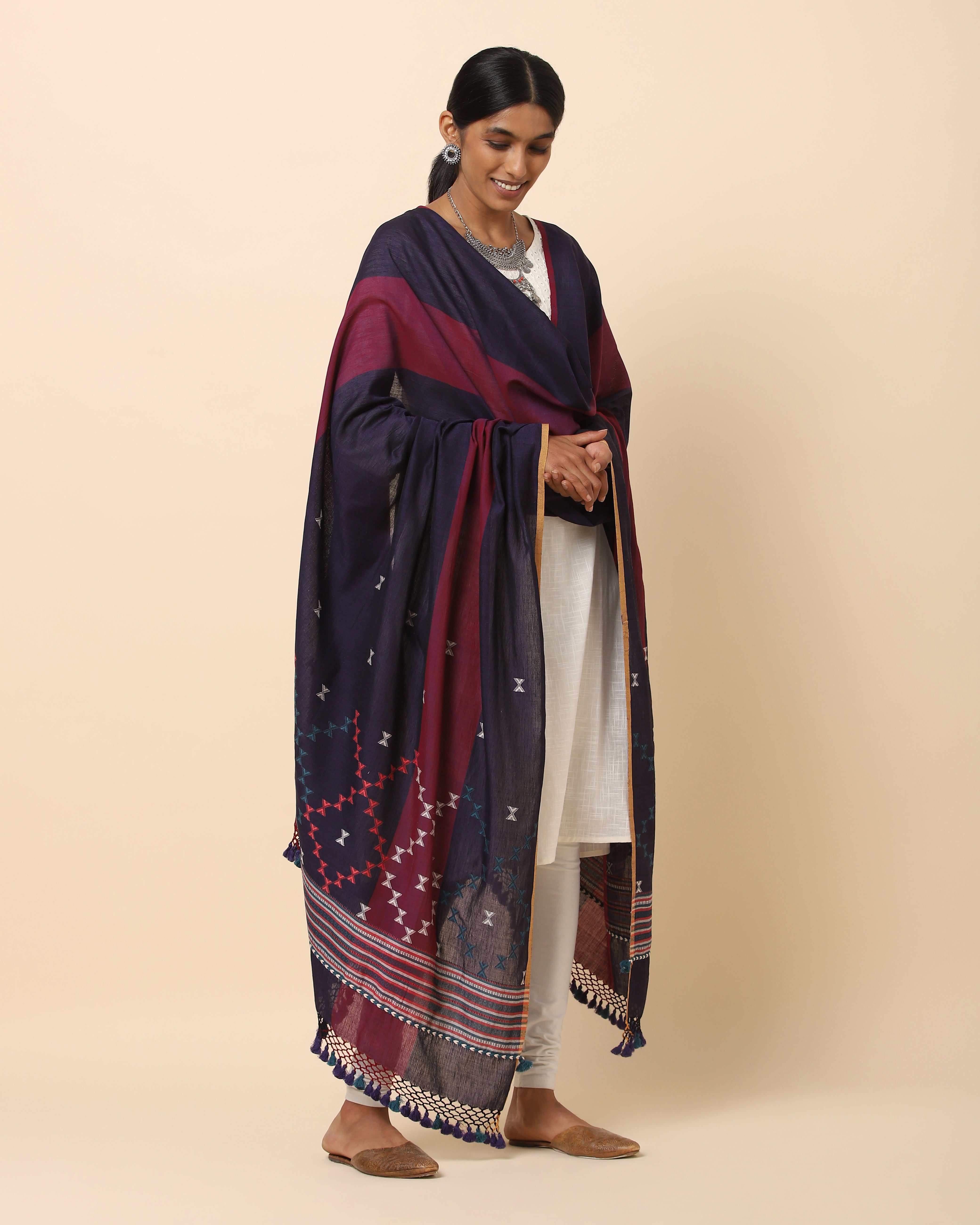 Anika Bhujodi Extra Weft Cotton Dupatta