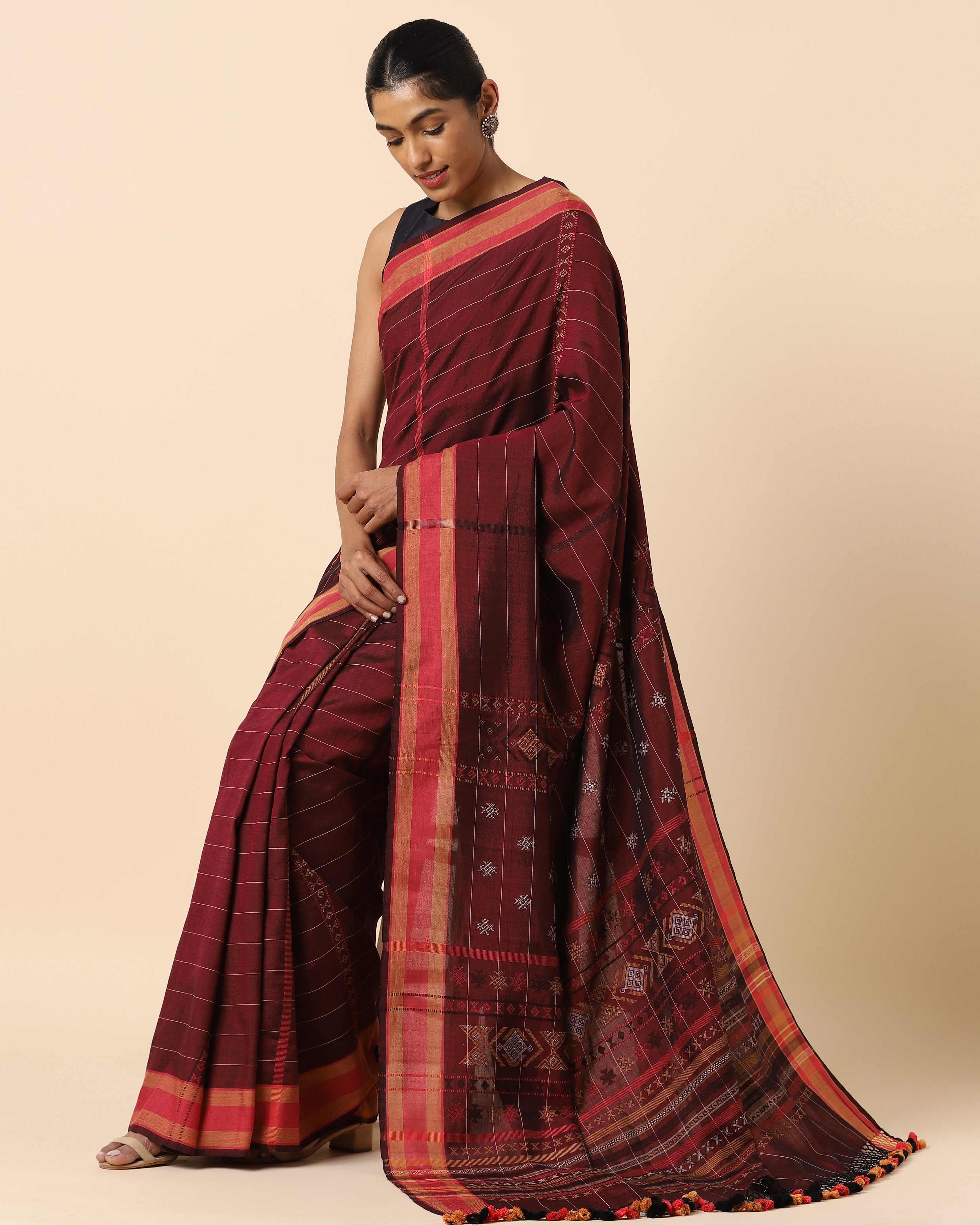 Estelle Bhujodi Extra Weft Cotton Saree